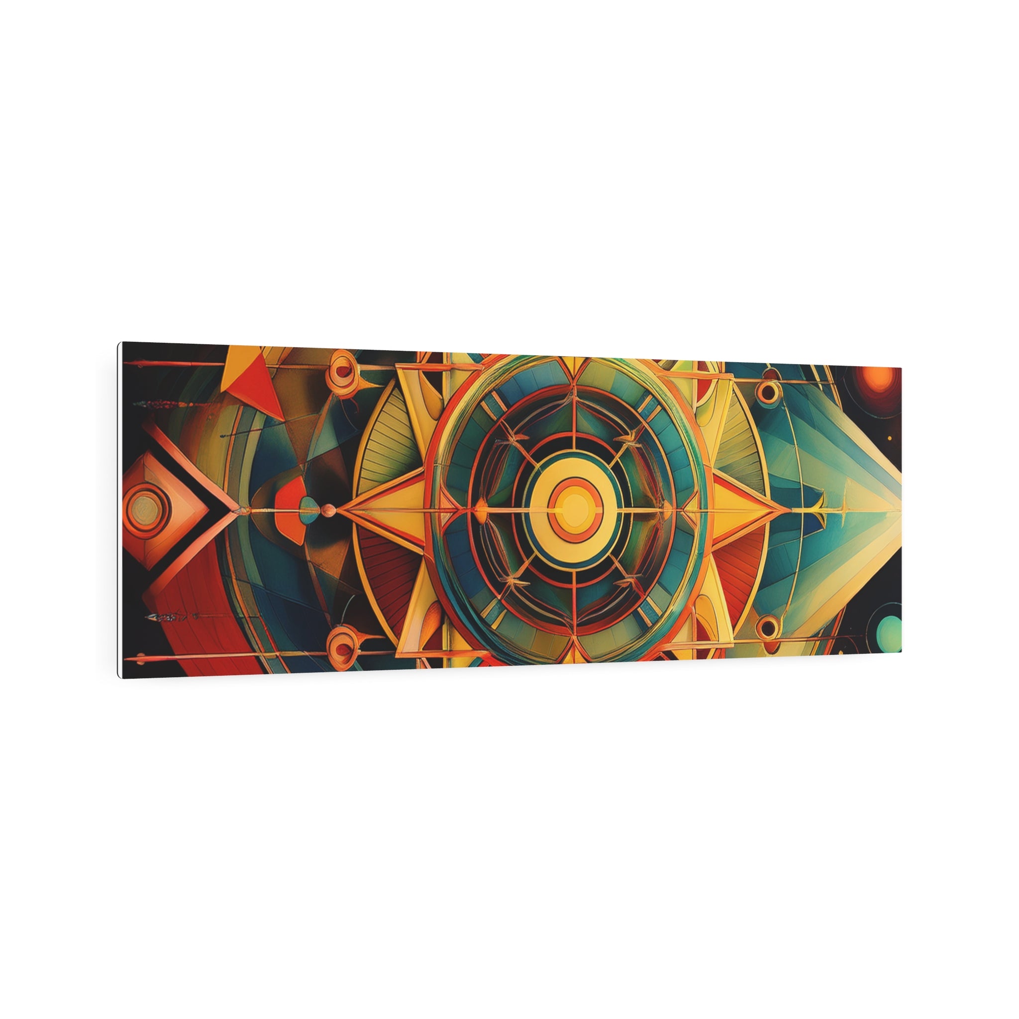 Geometric Compass Metal Art Sign — Abstract Nautical Wall Decor