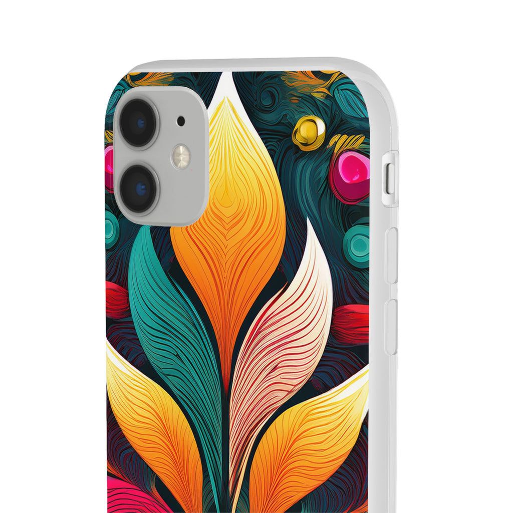 Floral Swirl Phone Case — Vibrant Boho Leaf Art Protective Cover