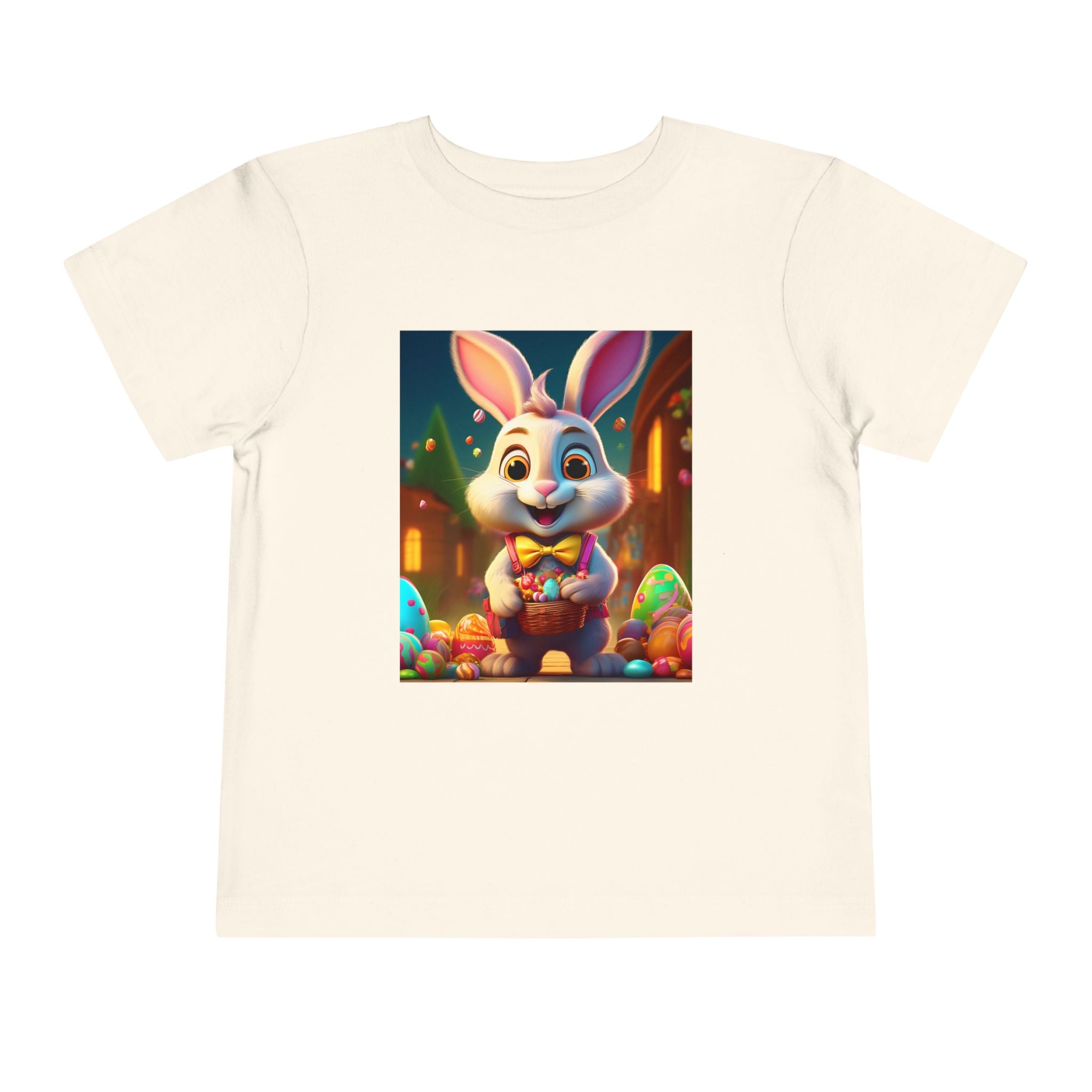 Easter Bunny Toddler Tee — Cute Bunny with Eggs Graphic Shirt