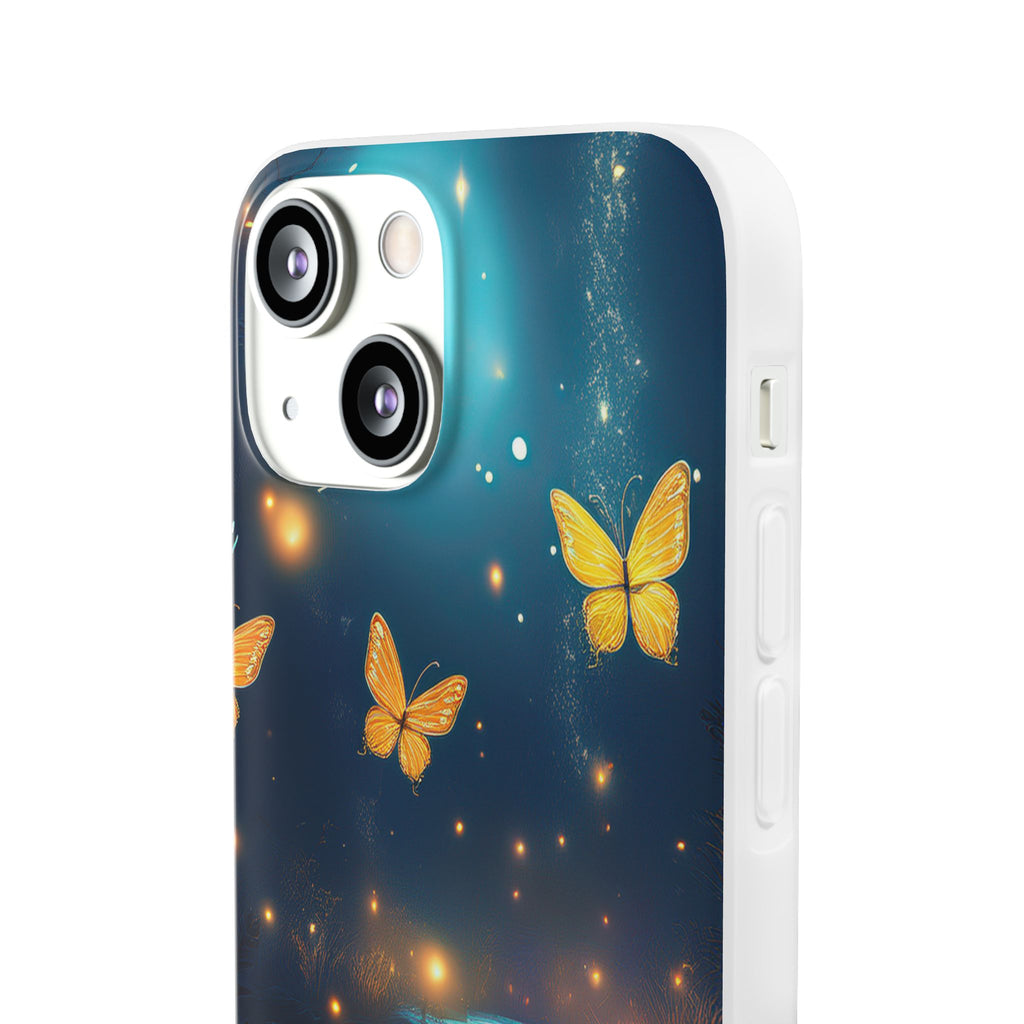 Butterfly Night Sky Phone Case – Glowing Firefly Fantasy for iPhone