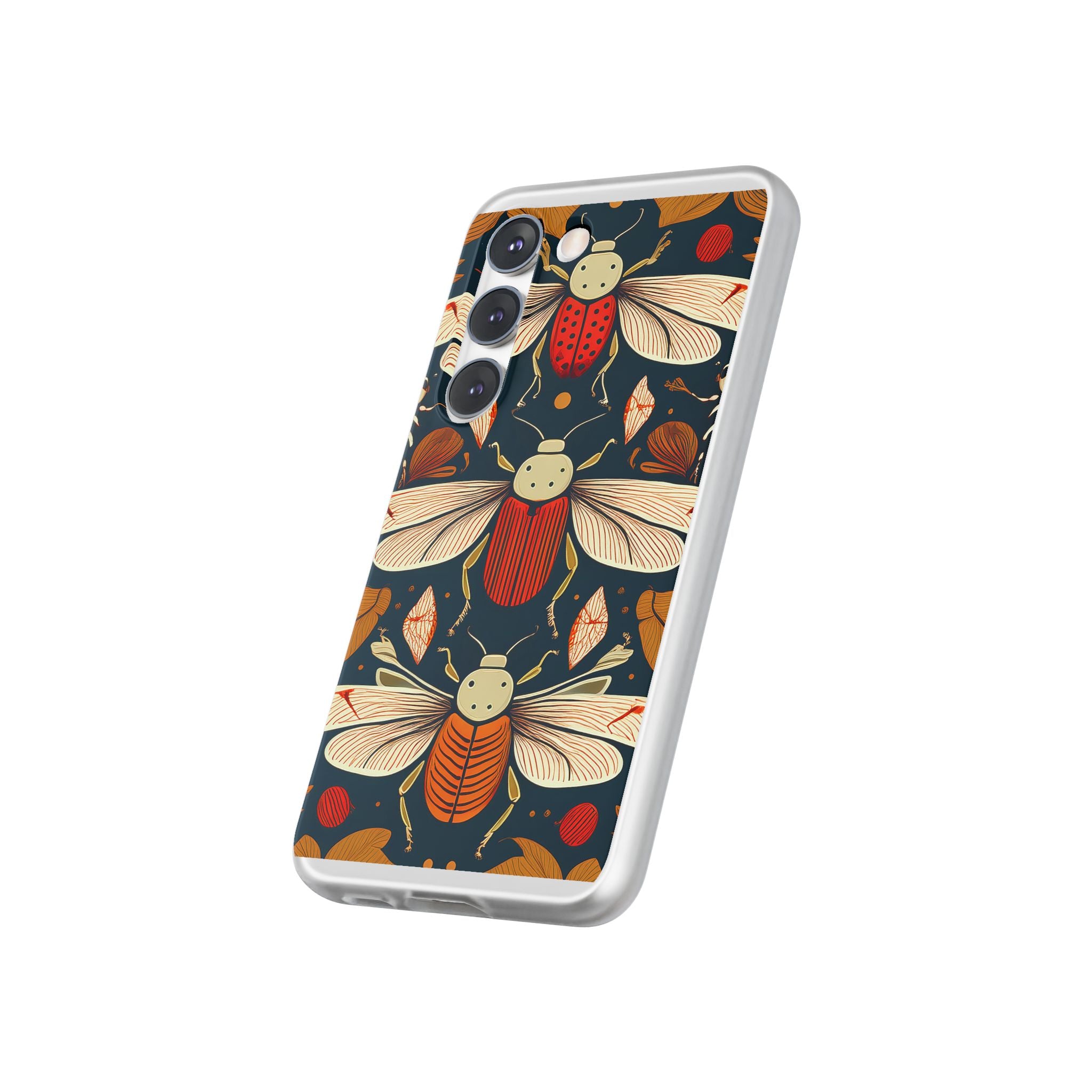Bug Pattern Phone Case — Vintage Floral Firefly Design