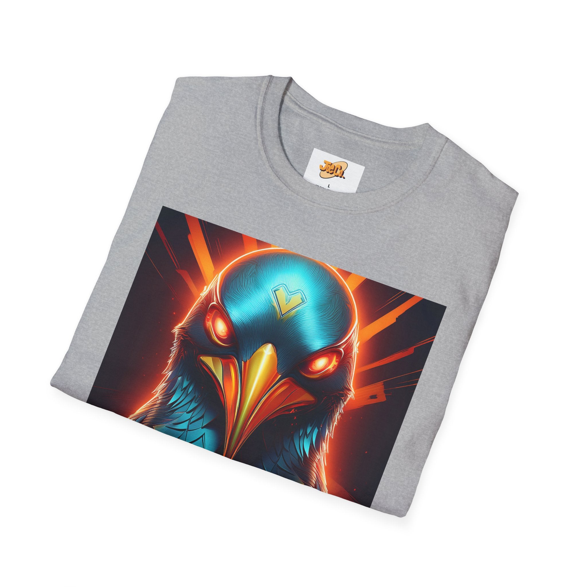 Mystic Raven Graphic T-Shirt — Neon Bird Art Tee