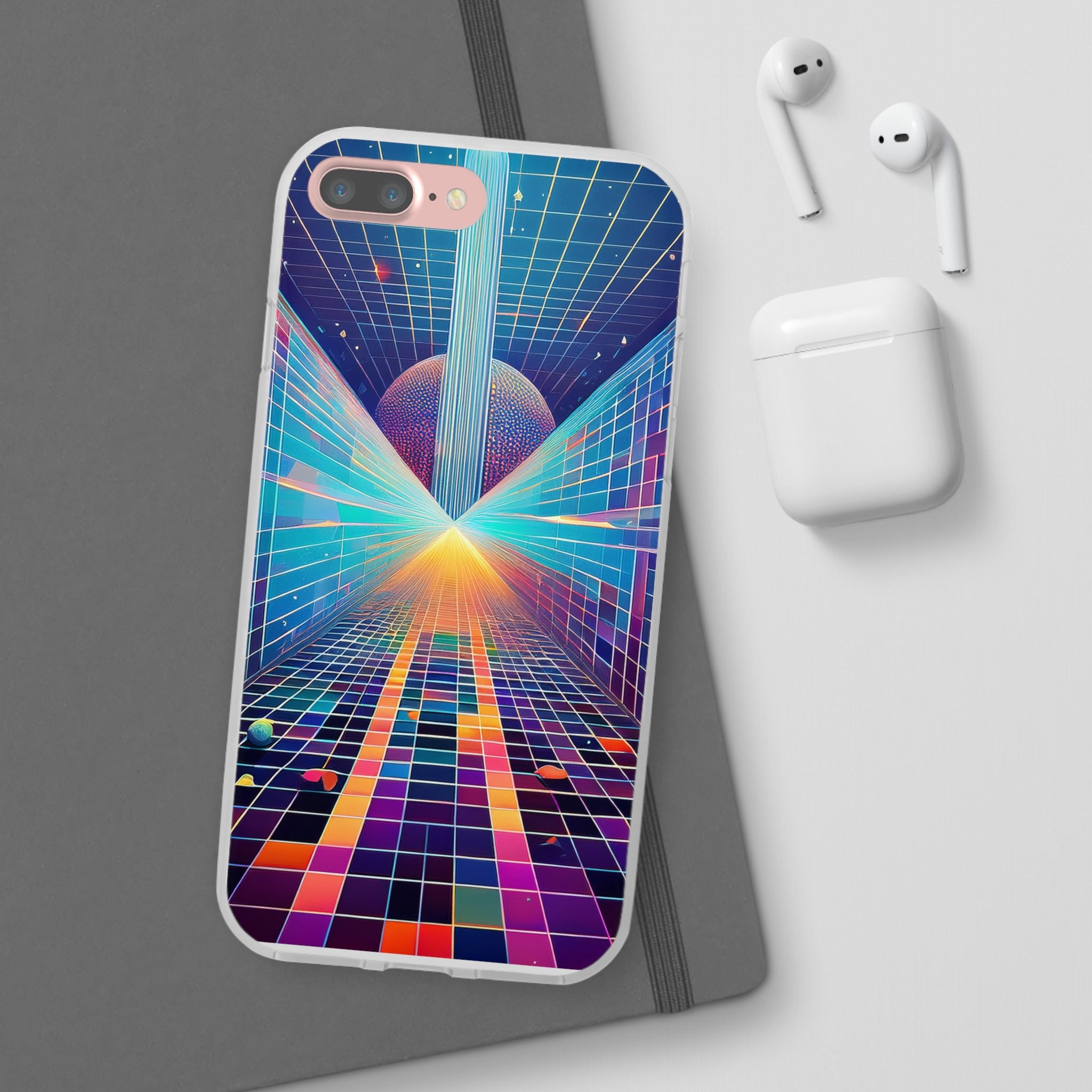 Retro Wave Phone Case — Neon Grid Sci‑Fi iPhone Cover