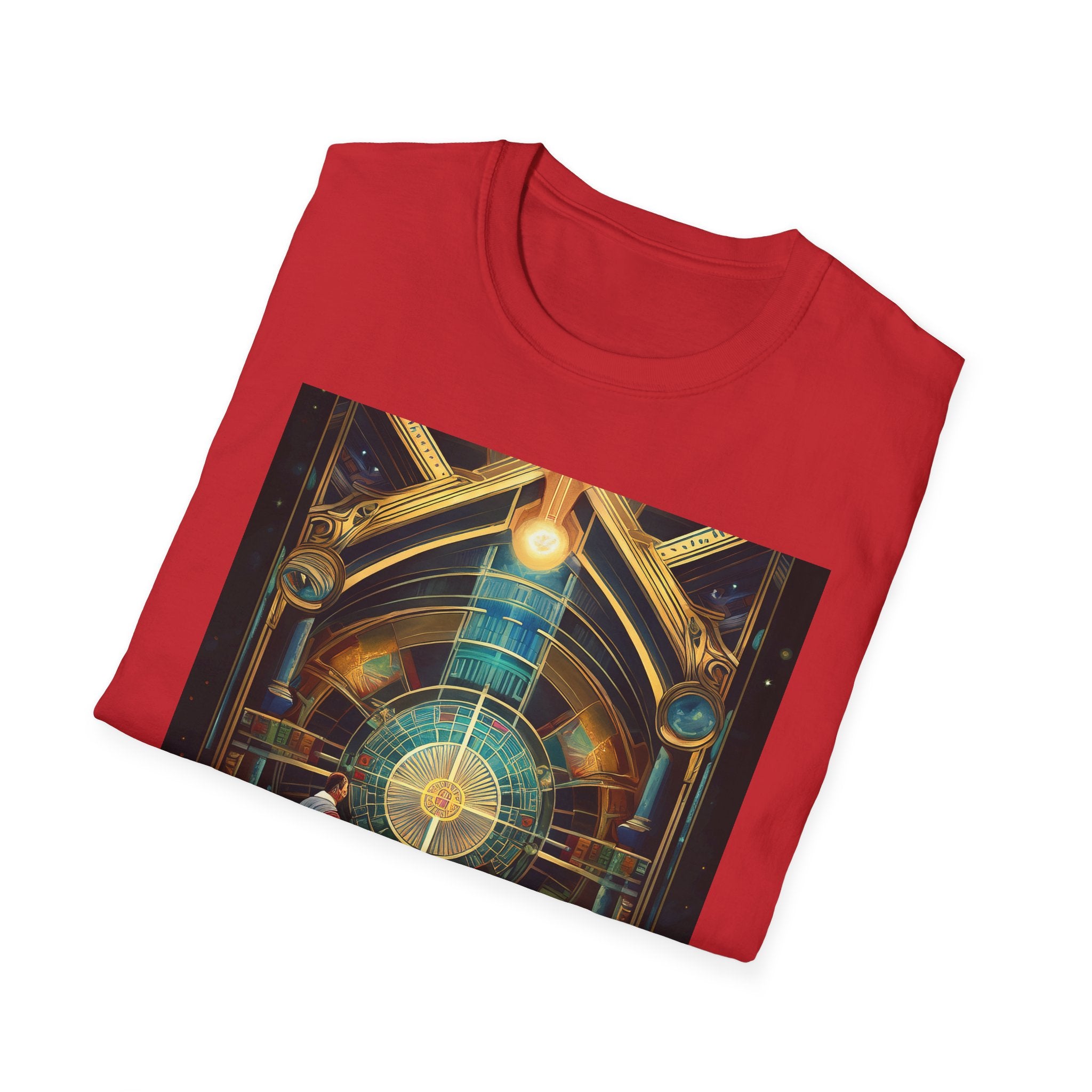 Mystic Observatory Art Tee — Cosmic Circle Gathering Graphic T-Shirt