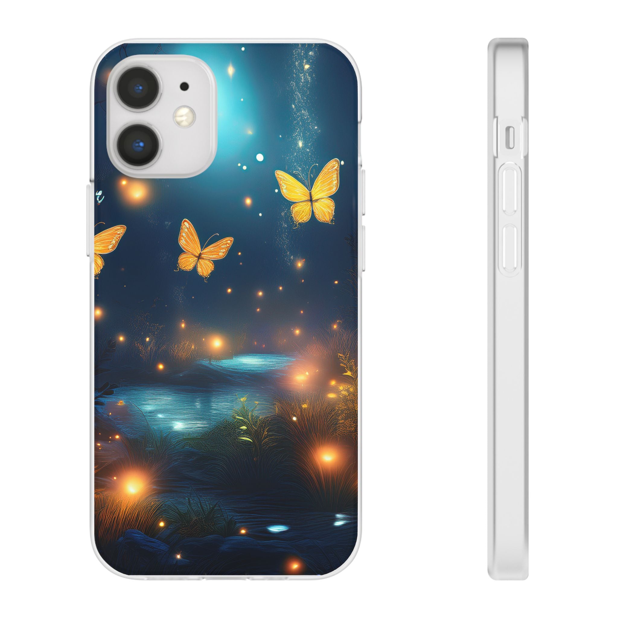 Butterfly Night Sky Phone Case – Glowing Firefly Fantasy for iPhone