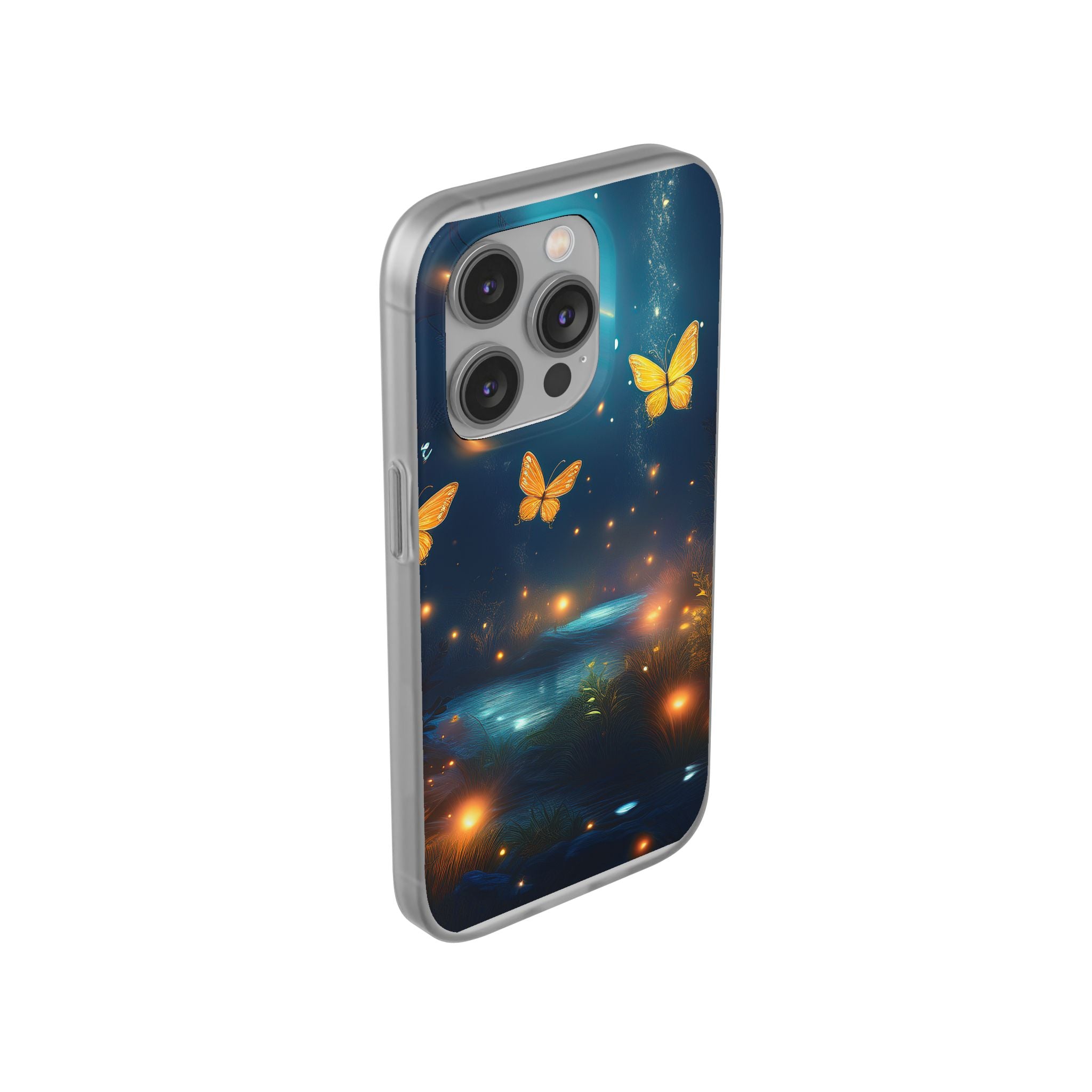 Butterfly Night Sky Phone Case – Glowing Firefly Fantasy for iPhone