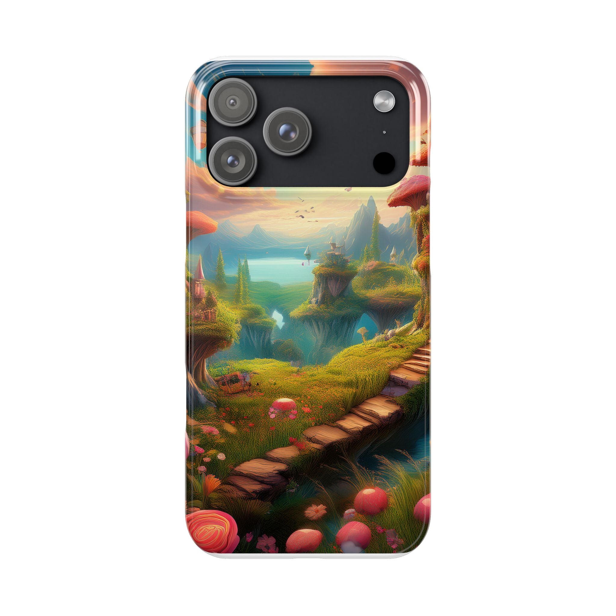 Fantasy Landscape Slim Phone Case — Enchanted Mushroom Path