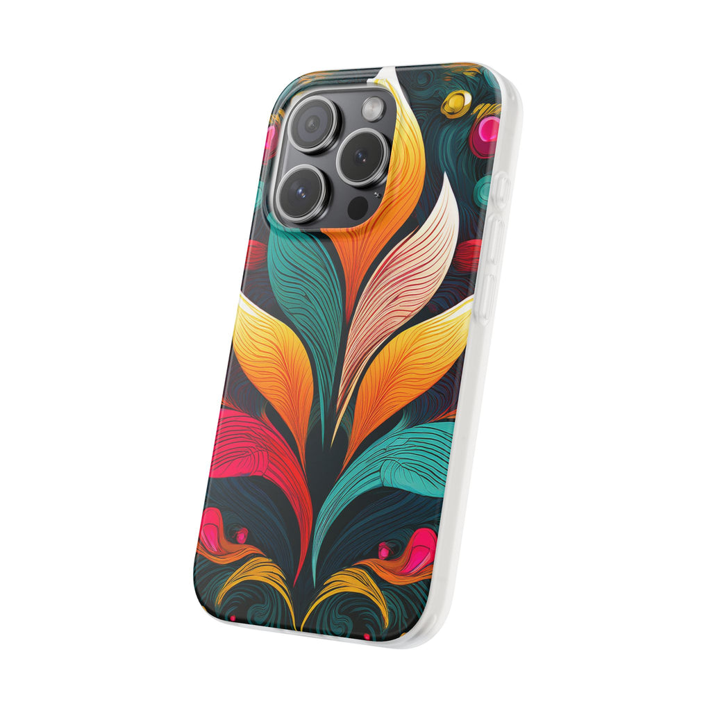 Floral Swirl Phone Case — Vibrant Boho Leaf Art Protective Cover