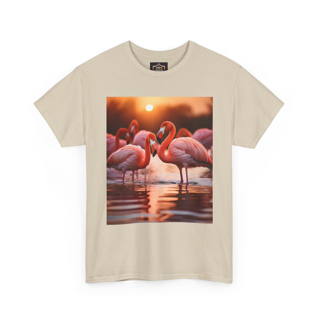 Flamingo Sunset T-Shirt — Tropical Flamingo Graphic Tee