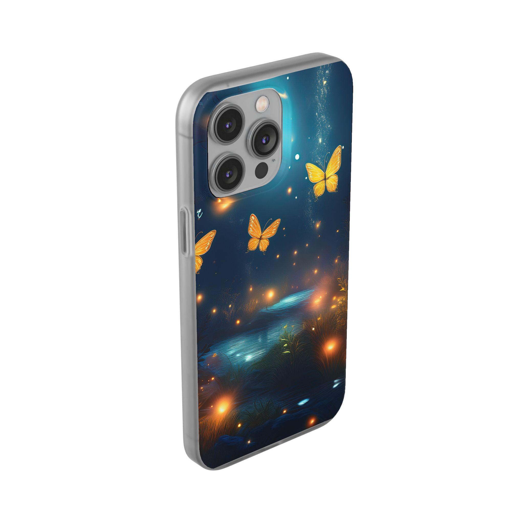 Butterfly Night Sky Phone Case – Glowing Firefly Fantasy for iPhone