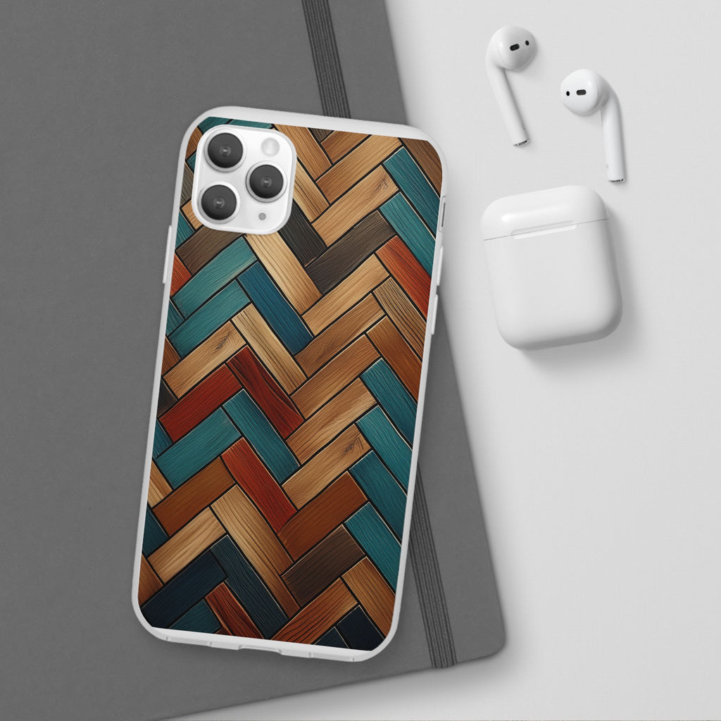 Herringbone Wood Pattern Flexi Phone Case