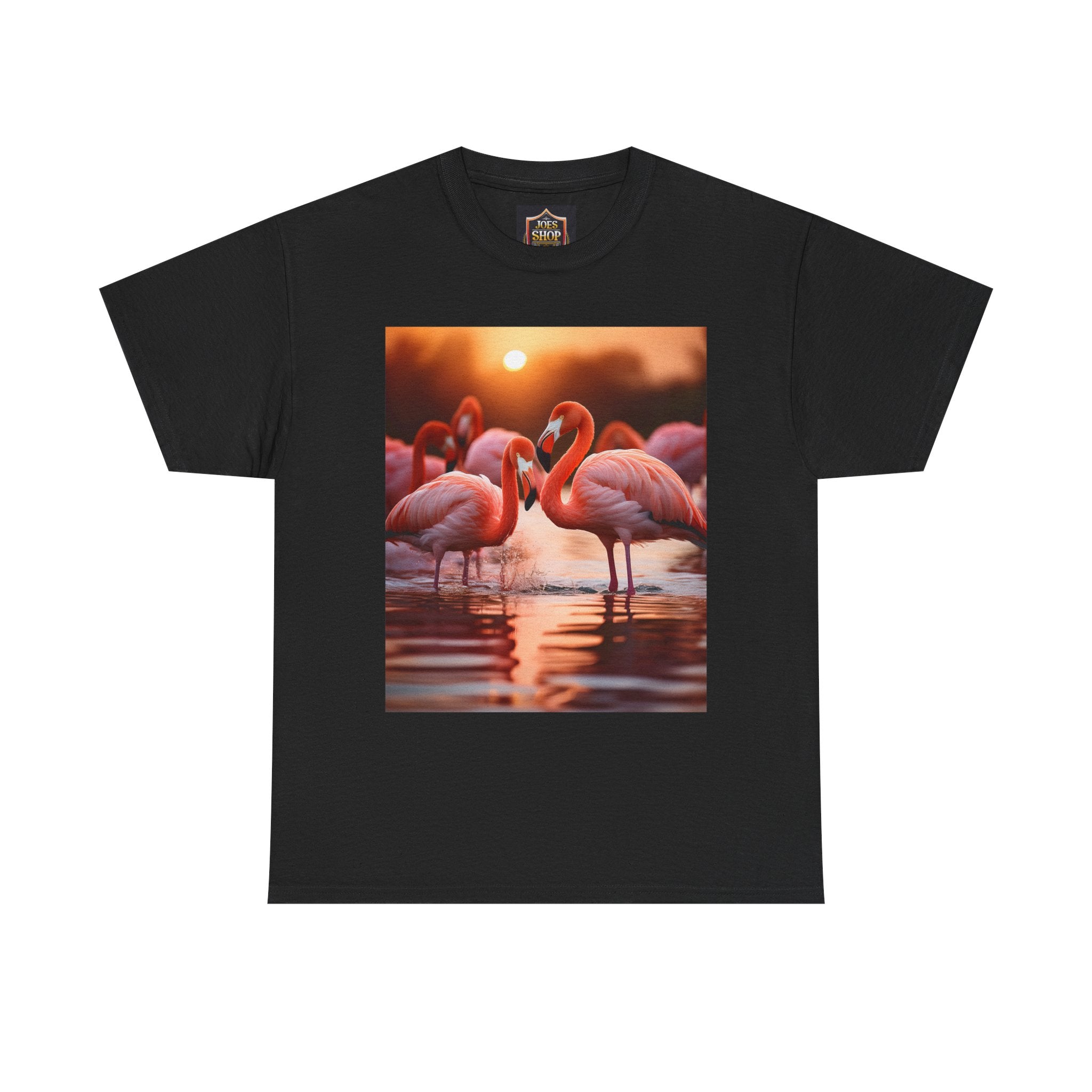 Flamingo Sunset T-Shirt — Tropical Flamingo Graphic Tee
