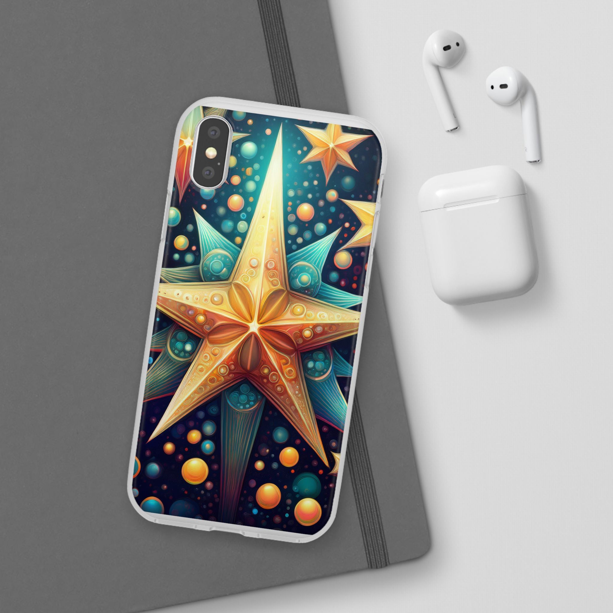 Starburst Galaxy Phone Case — Colorful Cosmic Star Design Flexible Case