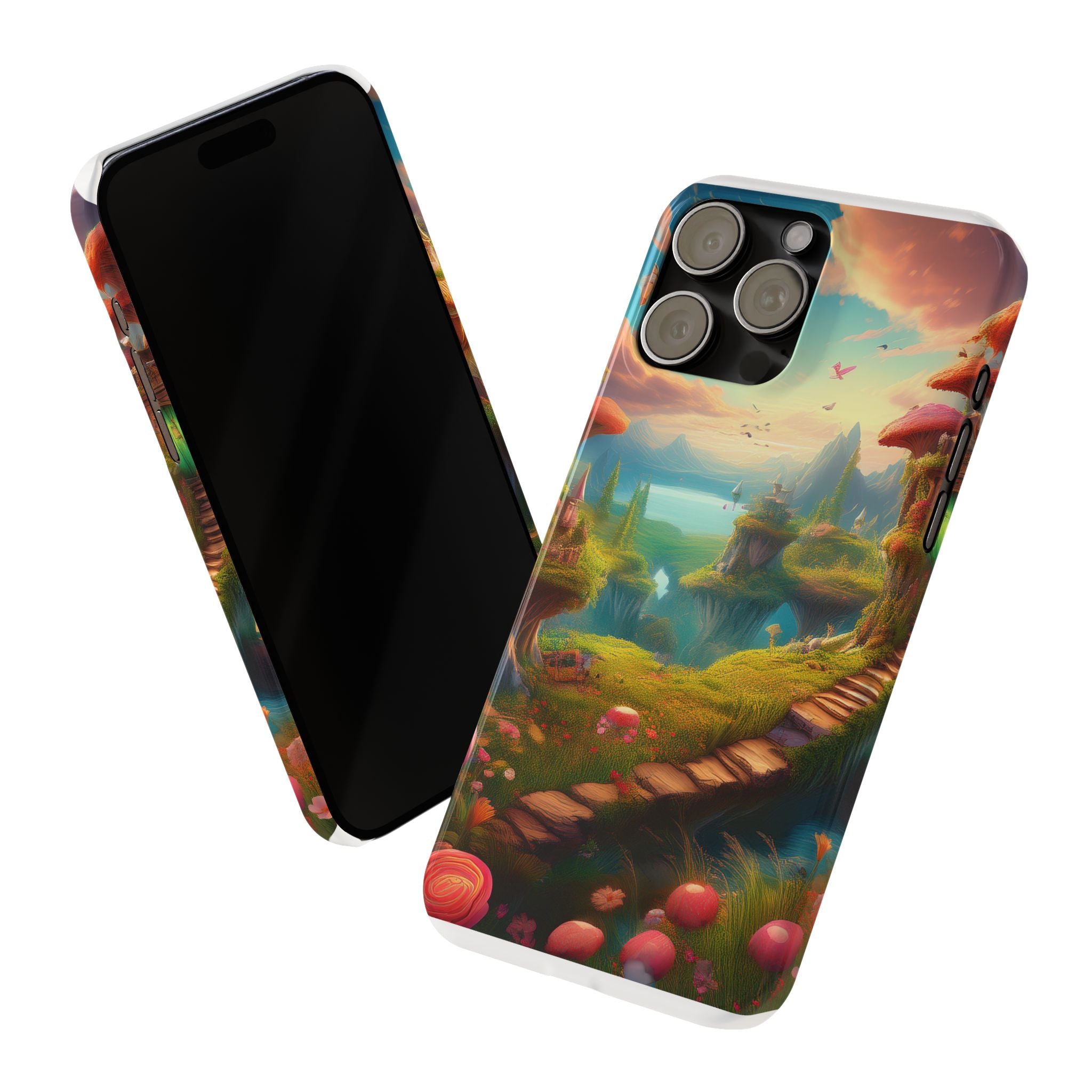 Fantasy Landscape Slim Phone Case — Enchanted Mushroom Path
