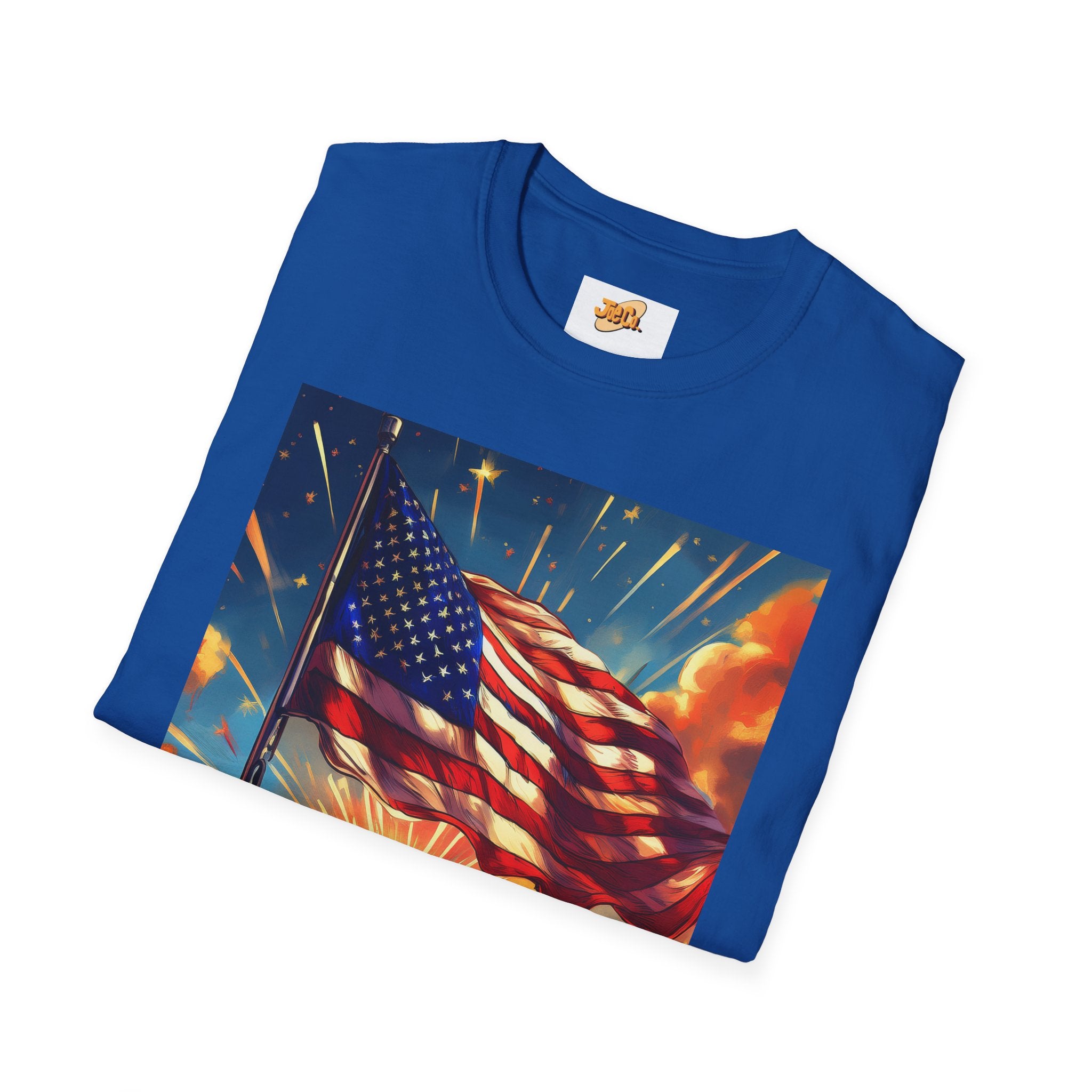 American Flag Sunrise T-Shirt — Patriotic USA Sunset Graphic Tee