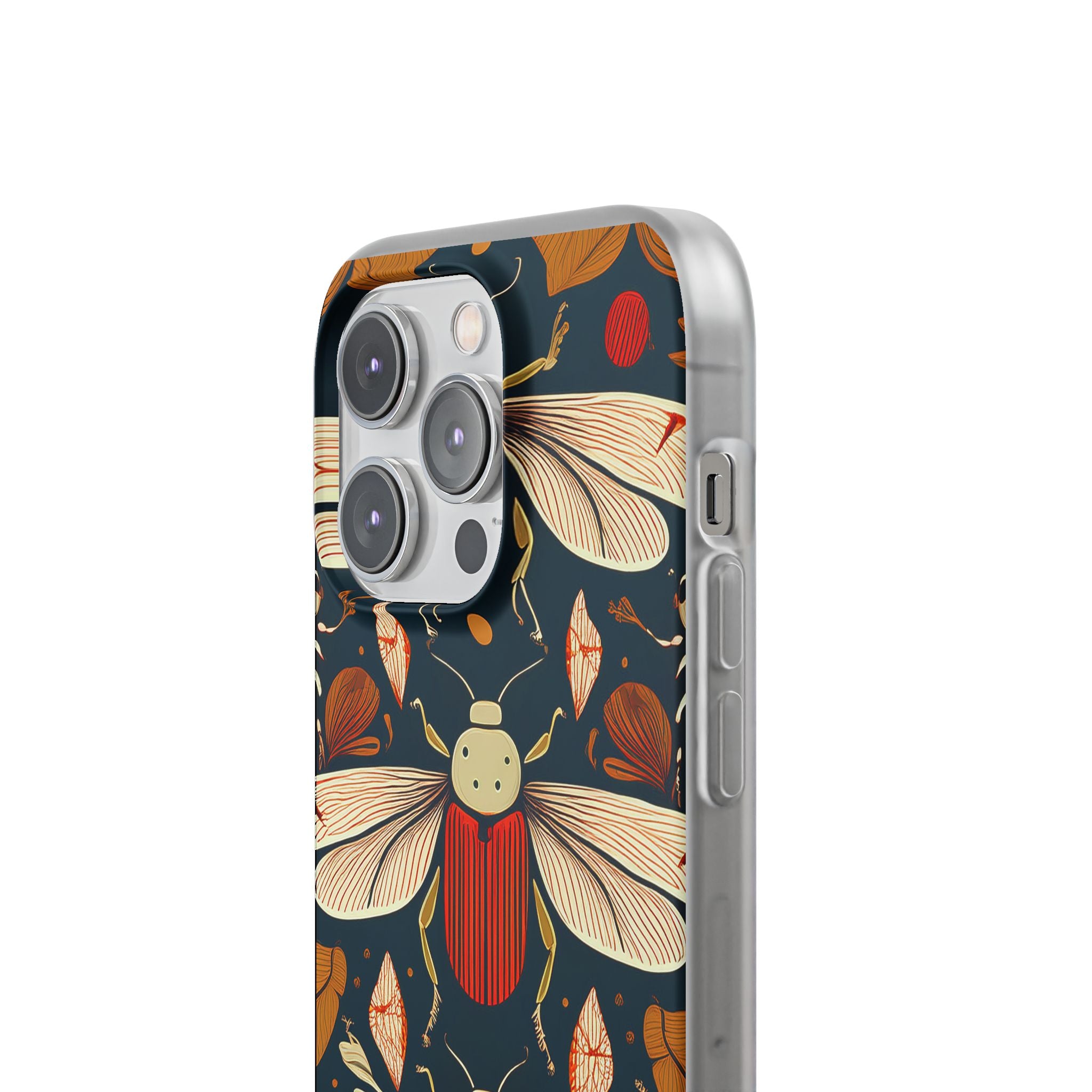Bug Pattern Phone Case — Vintage Floral Firefly Design