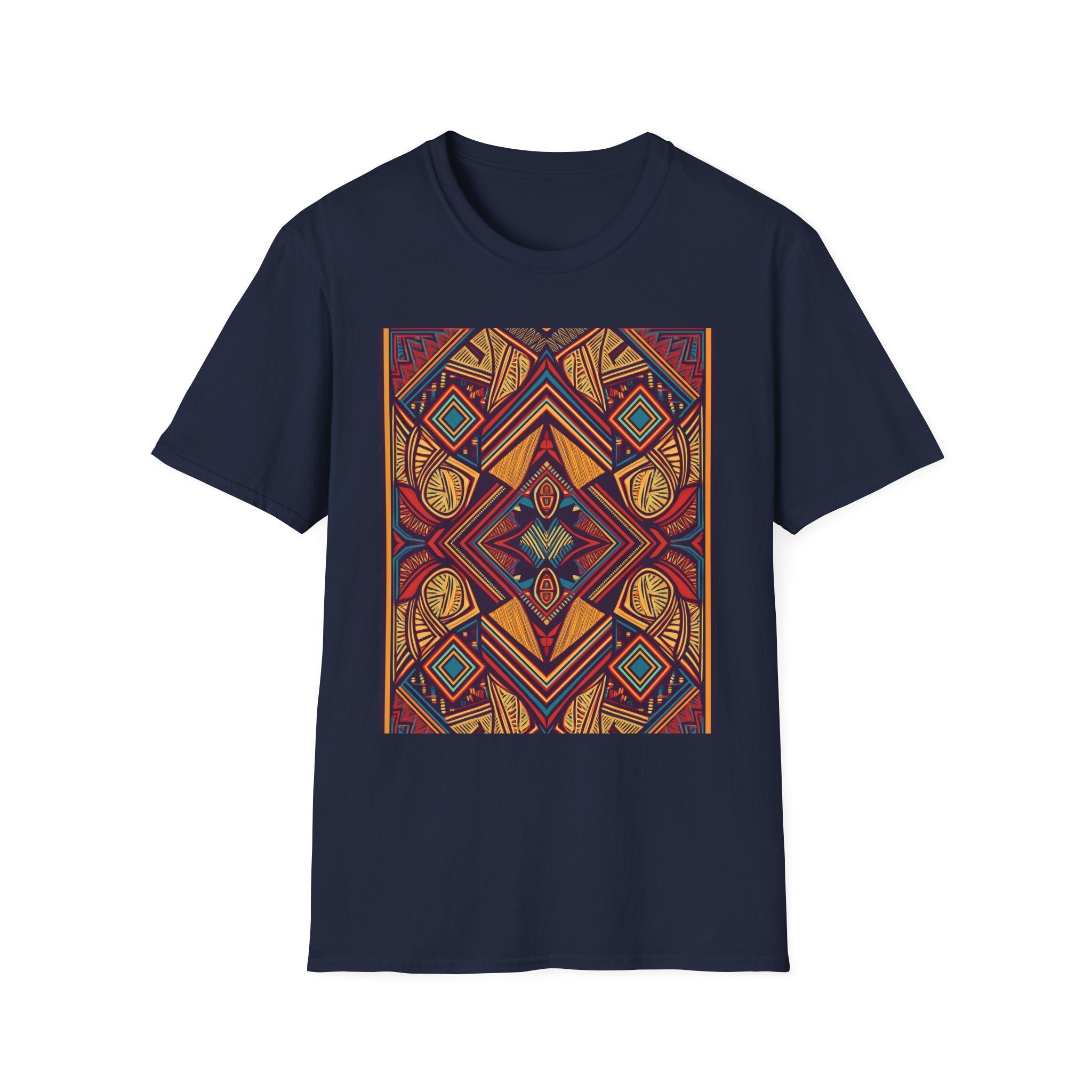 Geometric Tribal Pattern T-Shirt — Boho Vintage Aztec Graphic Tee