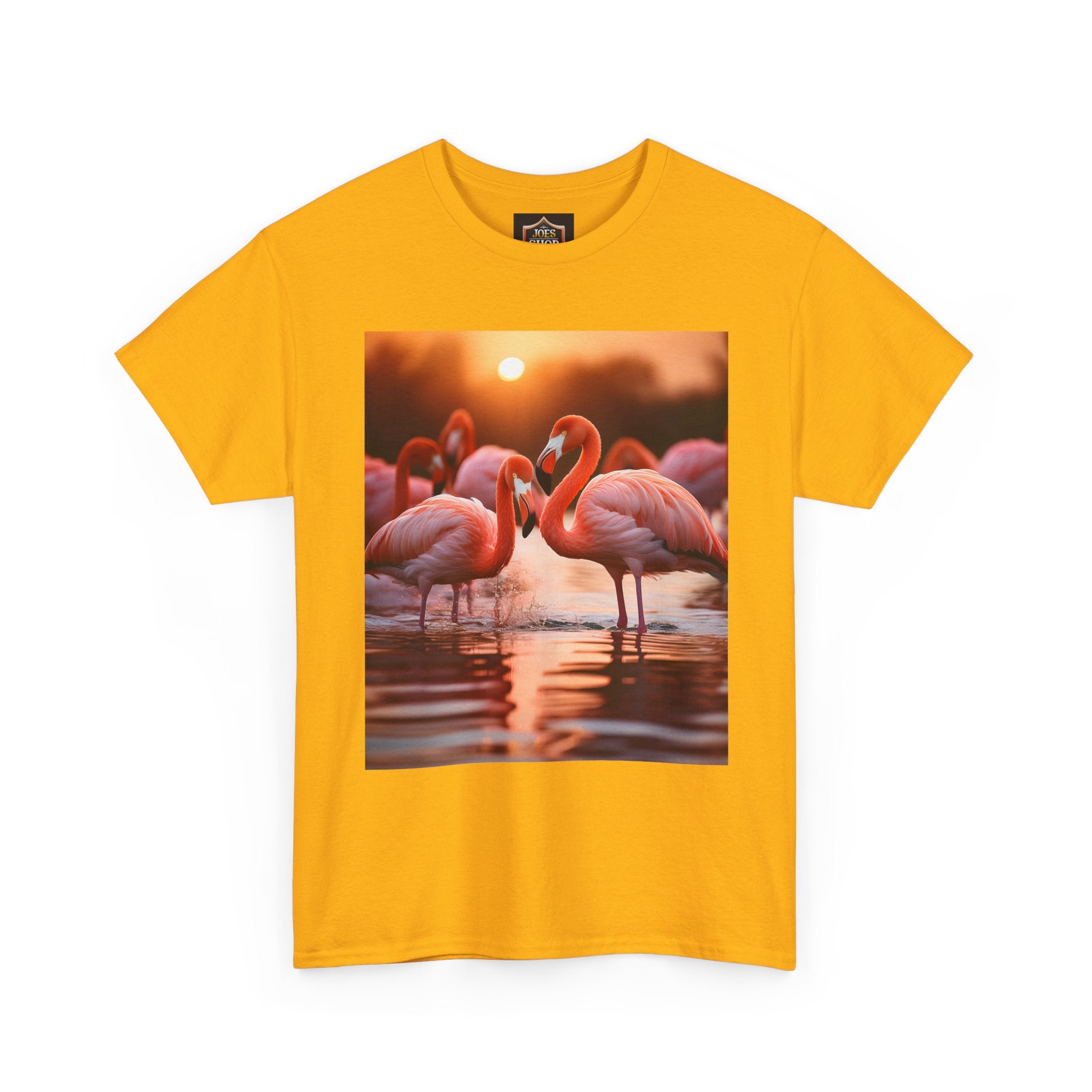 Flamingo Sunset T-Shirt — Tropical Flamingo Graphic Tee