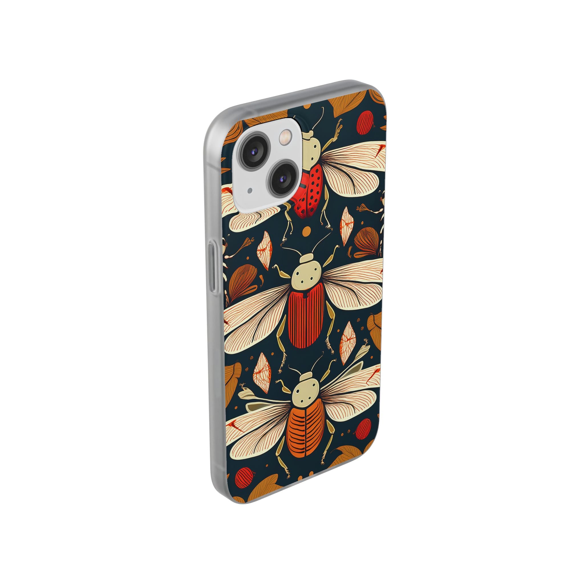 Bug Pattern Phone Case — Vintage Floral Firefly Design