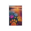 Sunset Pawprints Beach Towel — Colorful Paw Print Sunset Beach Towel for Dog Lovers