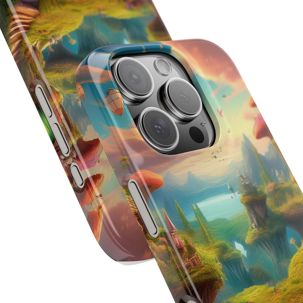Fantasy Landscape Slim Phone Case — Enchanted Mushroom Path