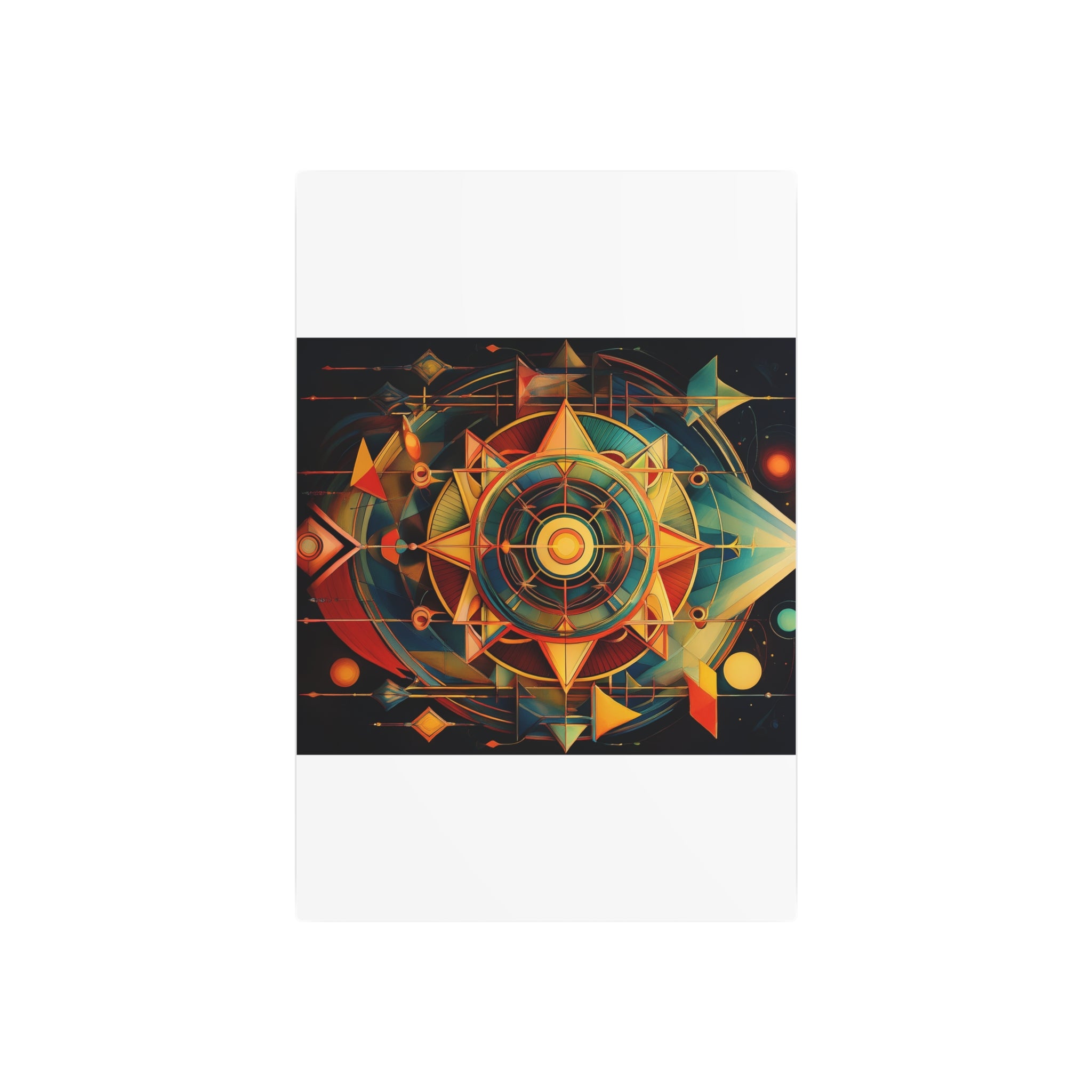 Geometric Compass Metal Art Sign — Abstract Nautical Wall Decor