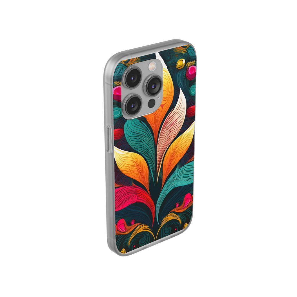 Floral Swirl Phone Case — Vibrant Boho Leaf Art Protective Cover