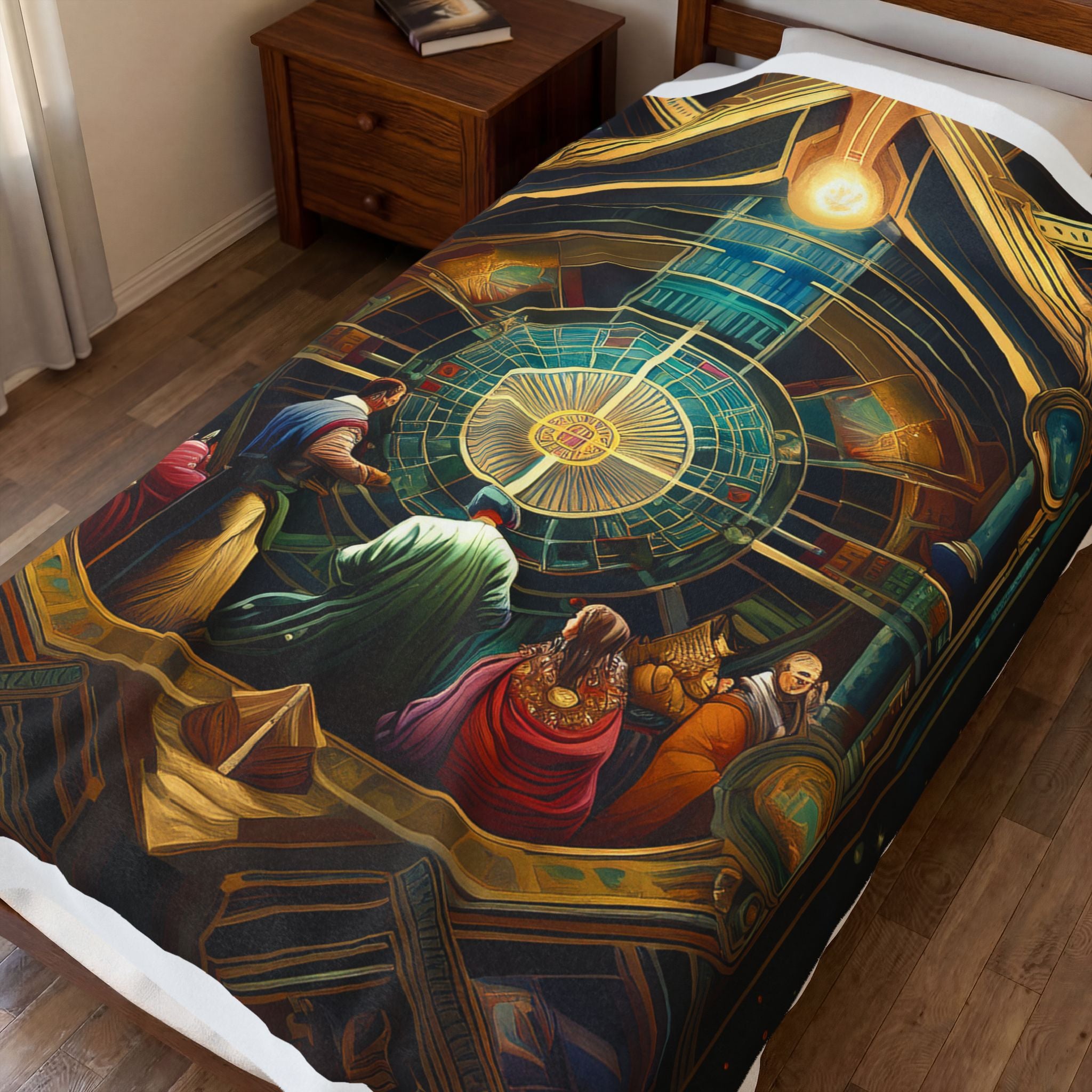 Velveteen Plush Blanket — Mystical Astrarium Tapestry Design