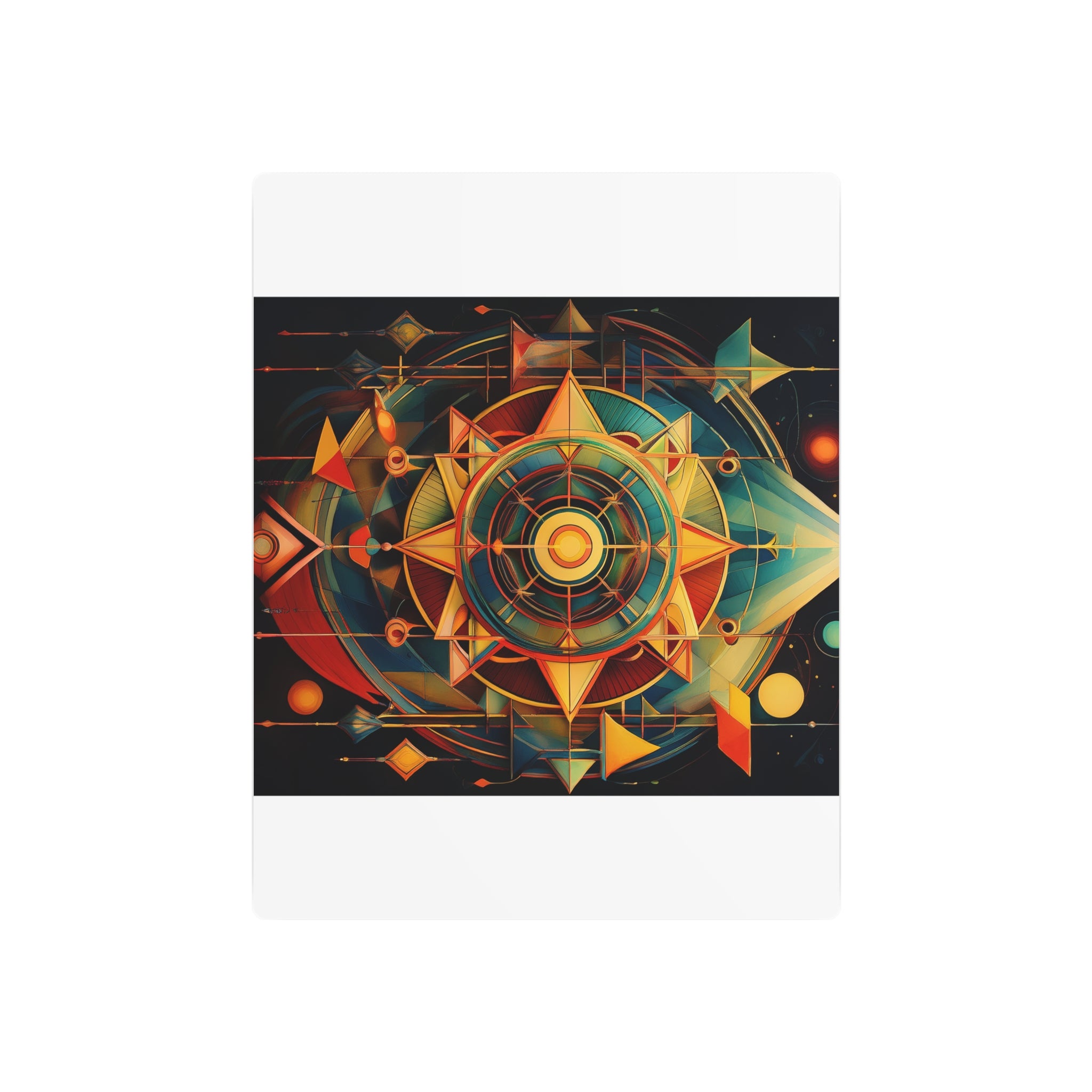 Geometric Compass Metal Art Sign — Abstract Nautical Wall Decor