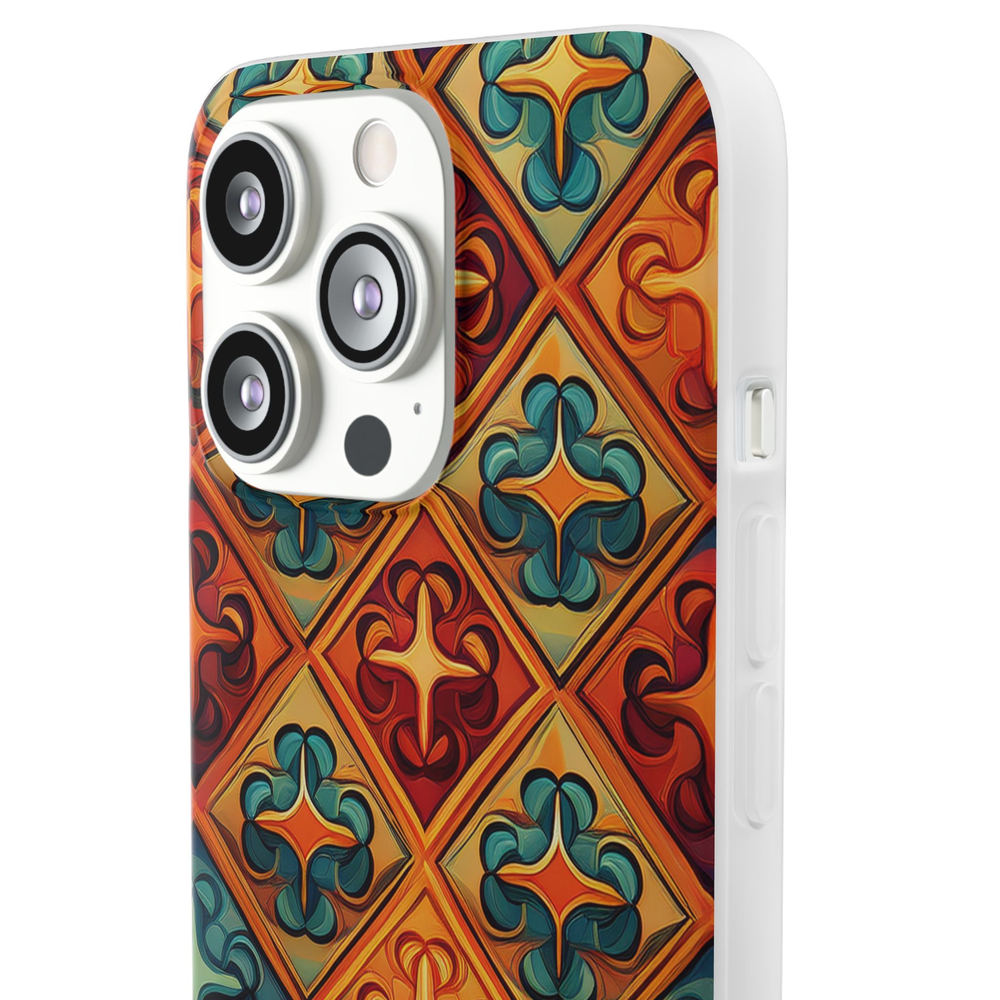 Vintage Tile Pattern Phone Case — Retro Moroccan Geometric Flexi Case