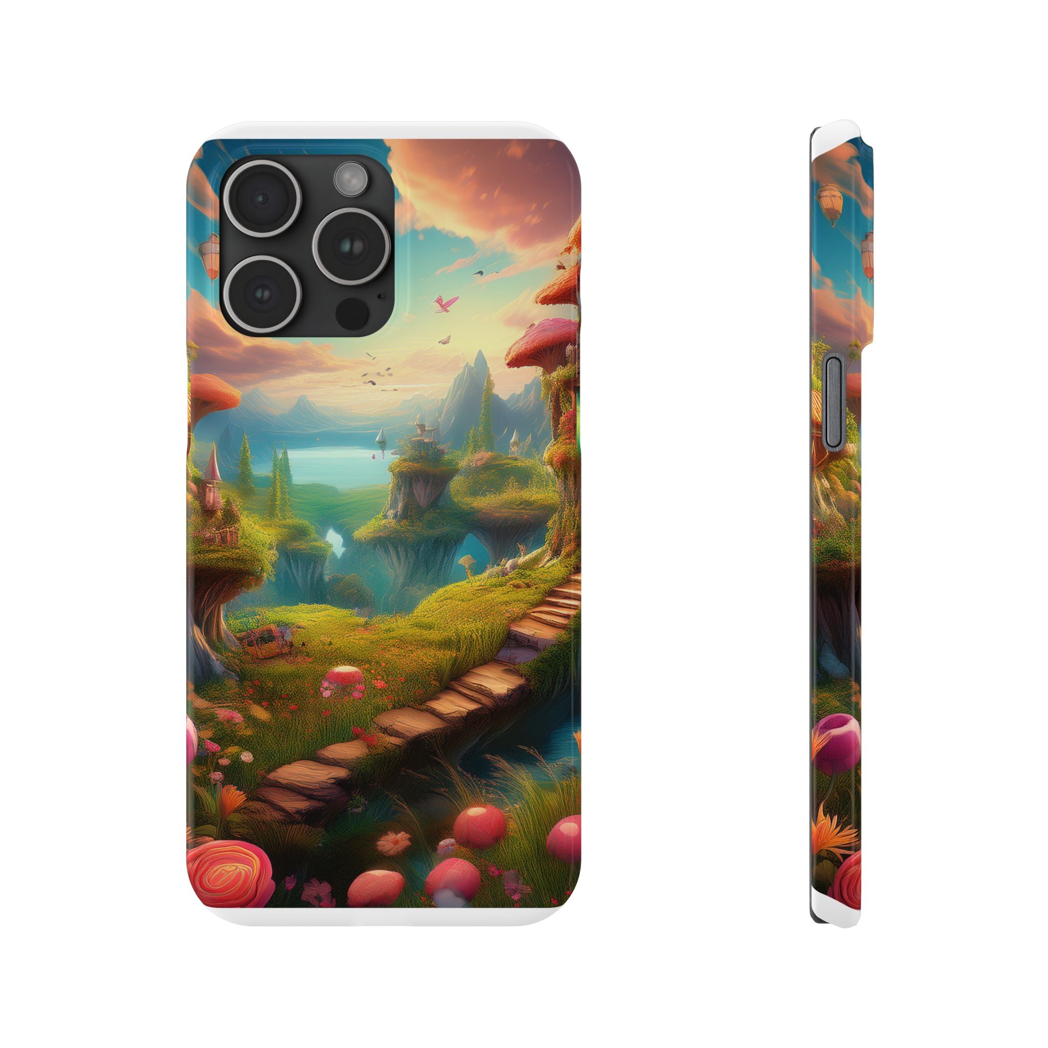 Fantasy Landscape Slim Phone Case — Enchanted Mushroom Path