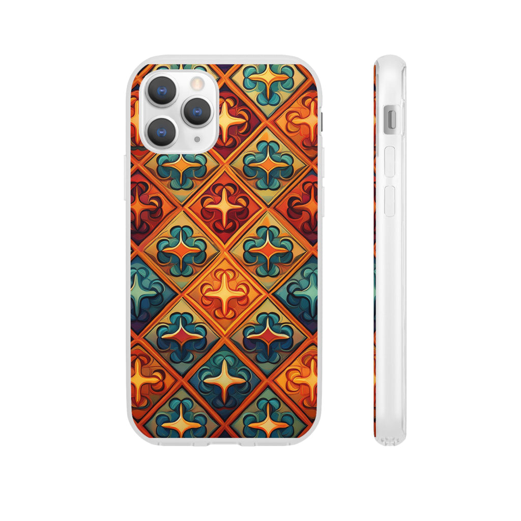 Vintage Tile Pattern Phone Case — Retro Moroccan Geometric Flexi Case