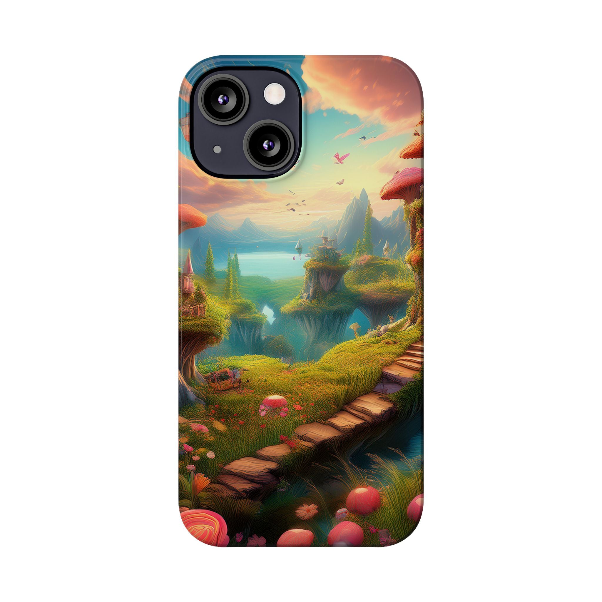 Fantasy Landscape Slim Phone Case — Enchanted Mushroom Path