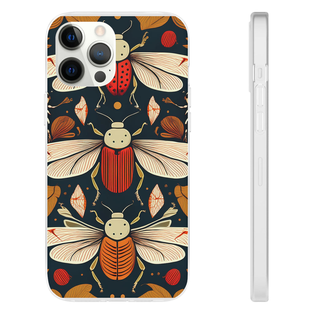 Bug Pattern Phone Case — Vintage Floral Firefly Design