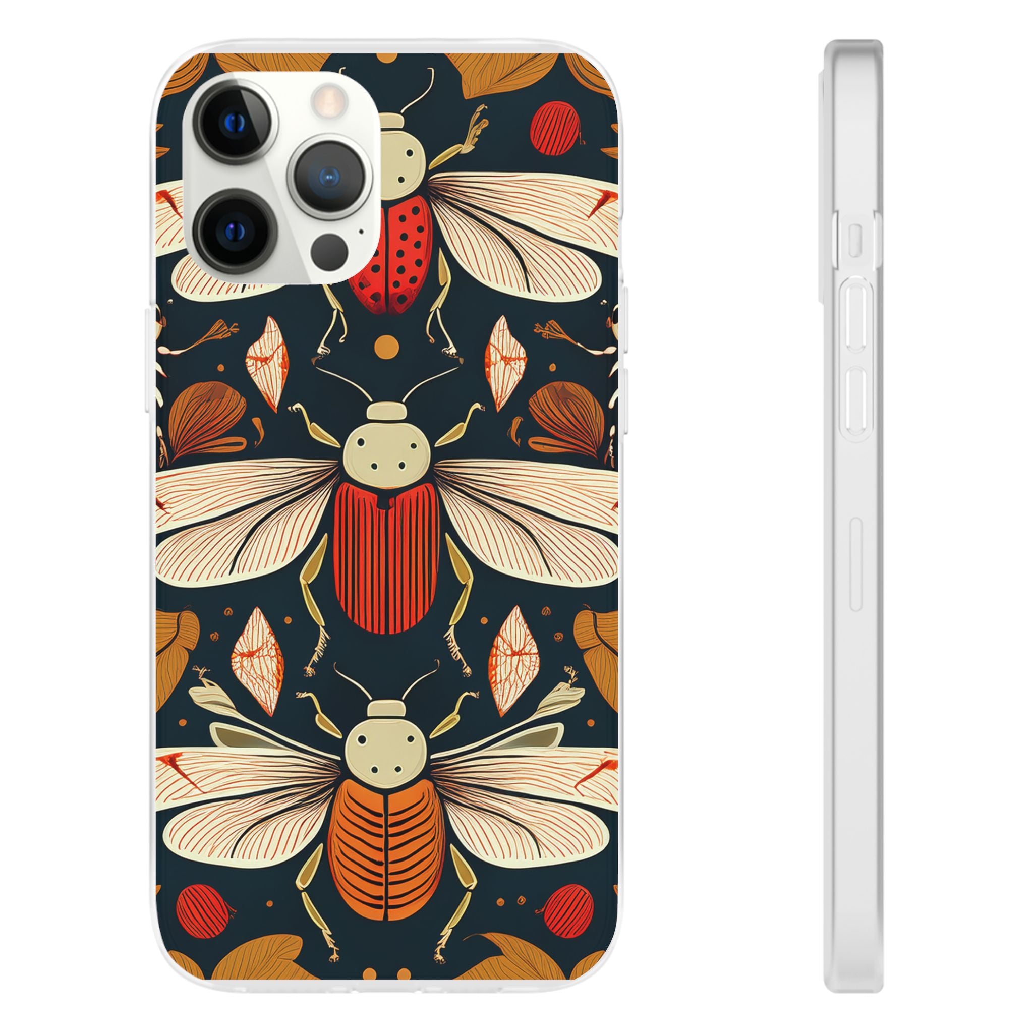 Bug Pattern Phone Case — Vintage Floral Firefly Design