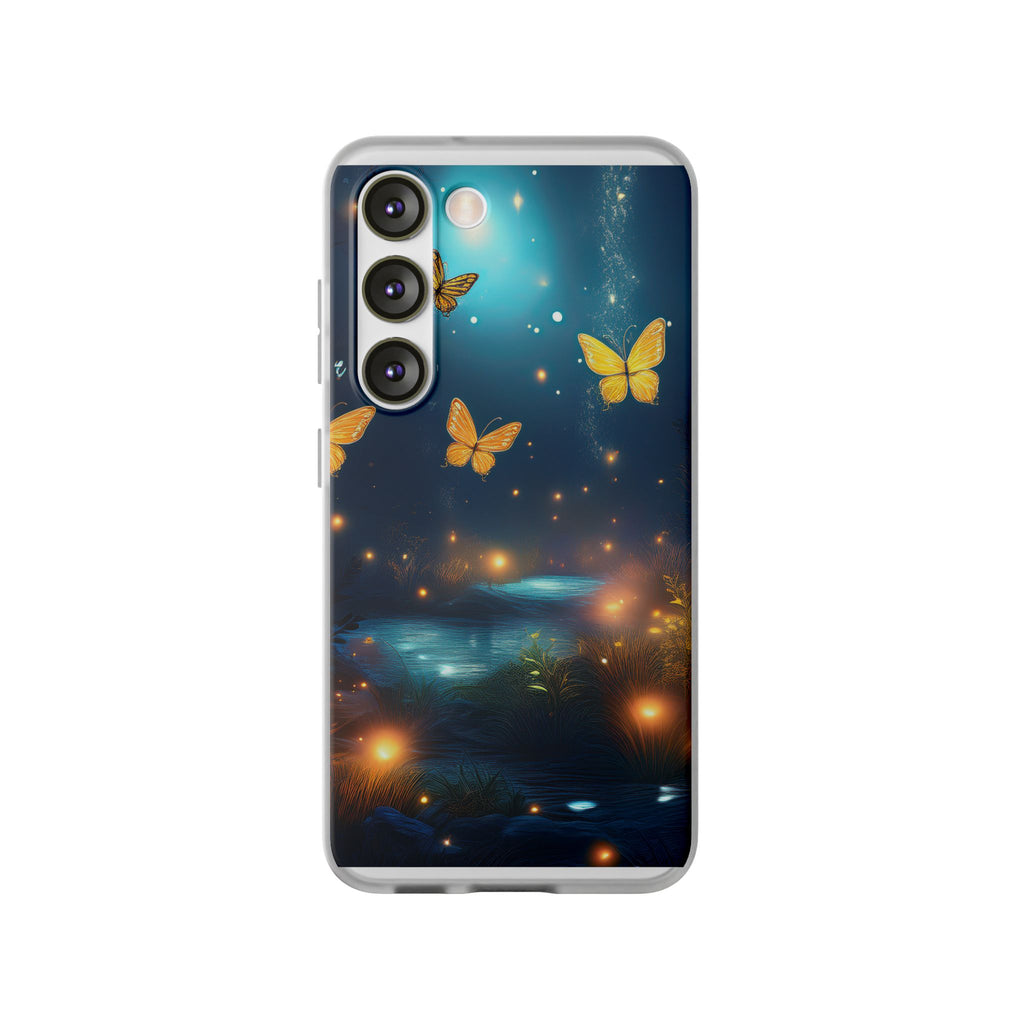 Butterfly Night Sky Phone Case – Glowing Firefly Fantasy for iPhone