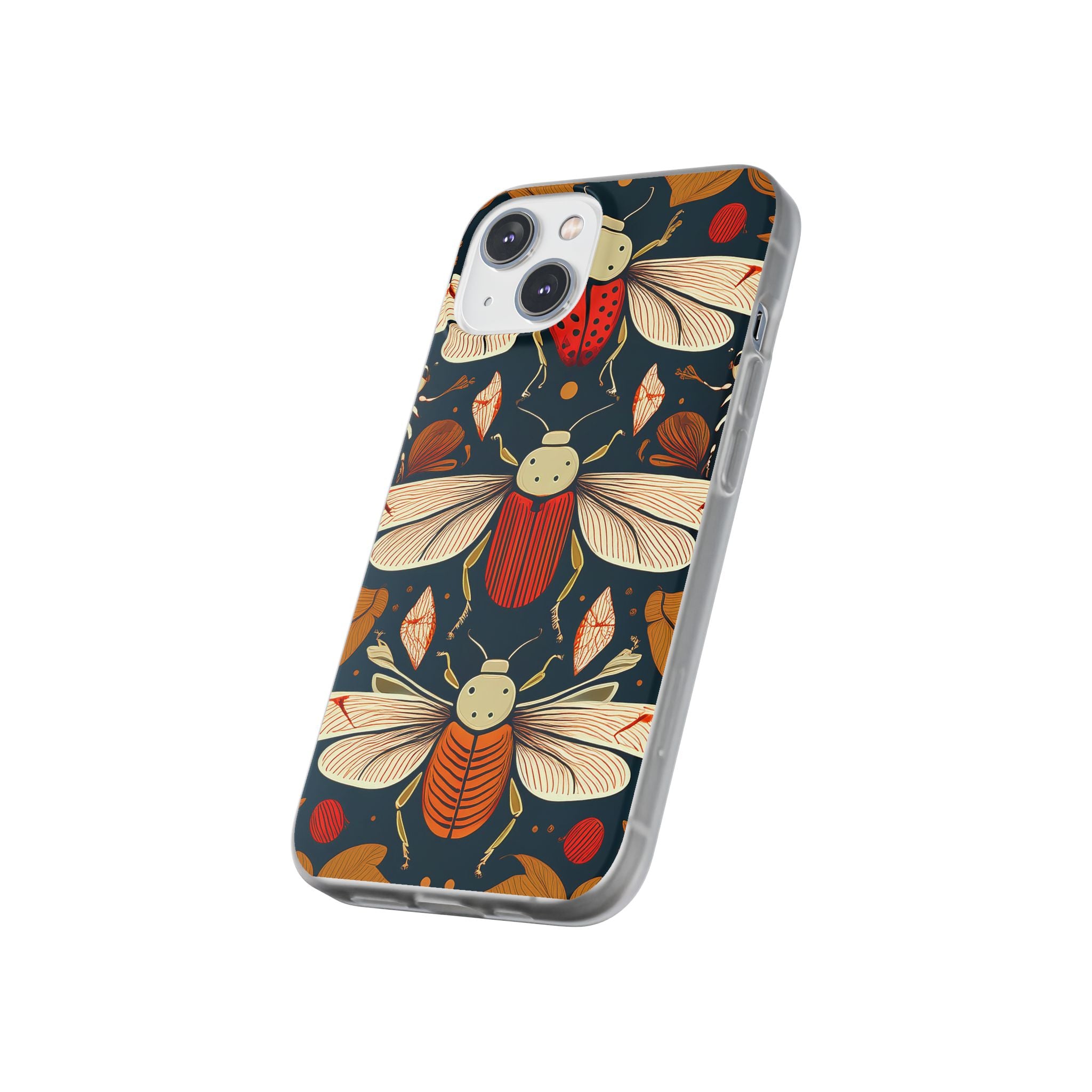 Bug Pattern Phone Case — Vintage Floral Firefly Design