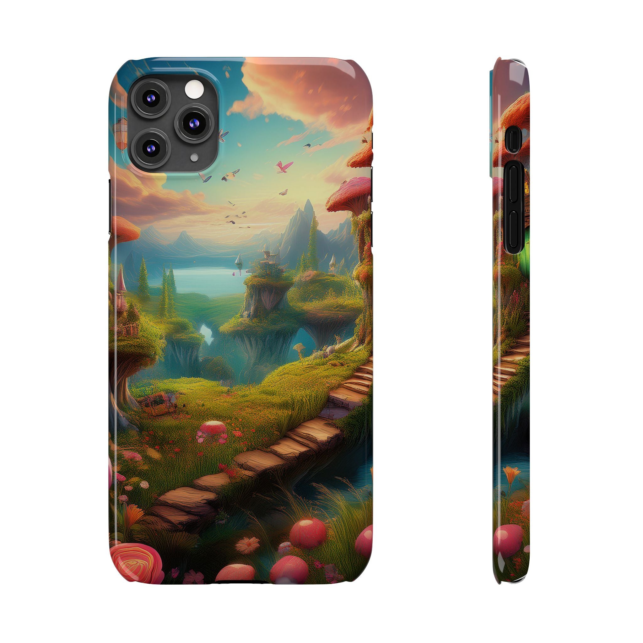 Fantasy Landscape Slim Phone Case — Enchanted Mushroom Path
