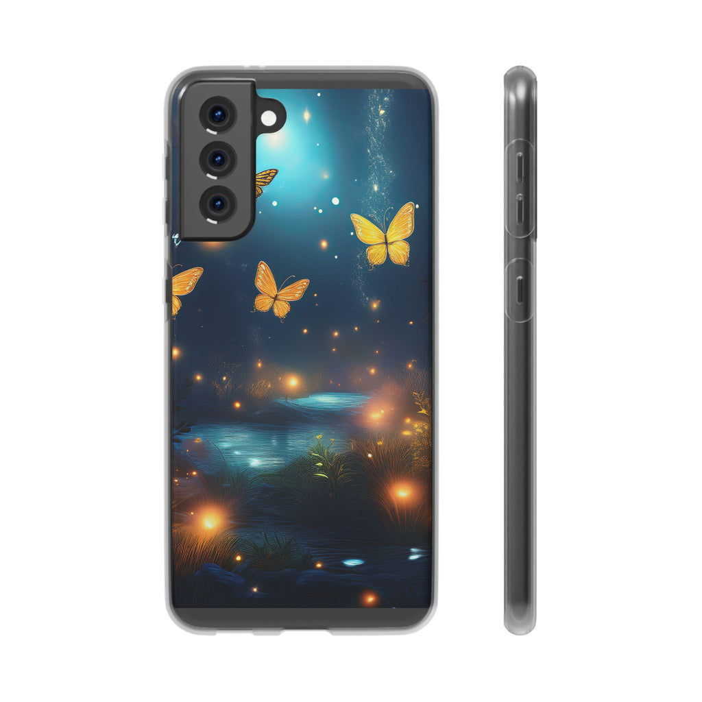 Butterfly Night Sky Phone Case – Glowing Firefly Fantasy for iPhone