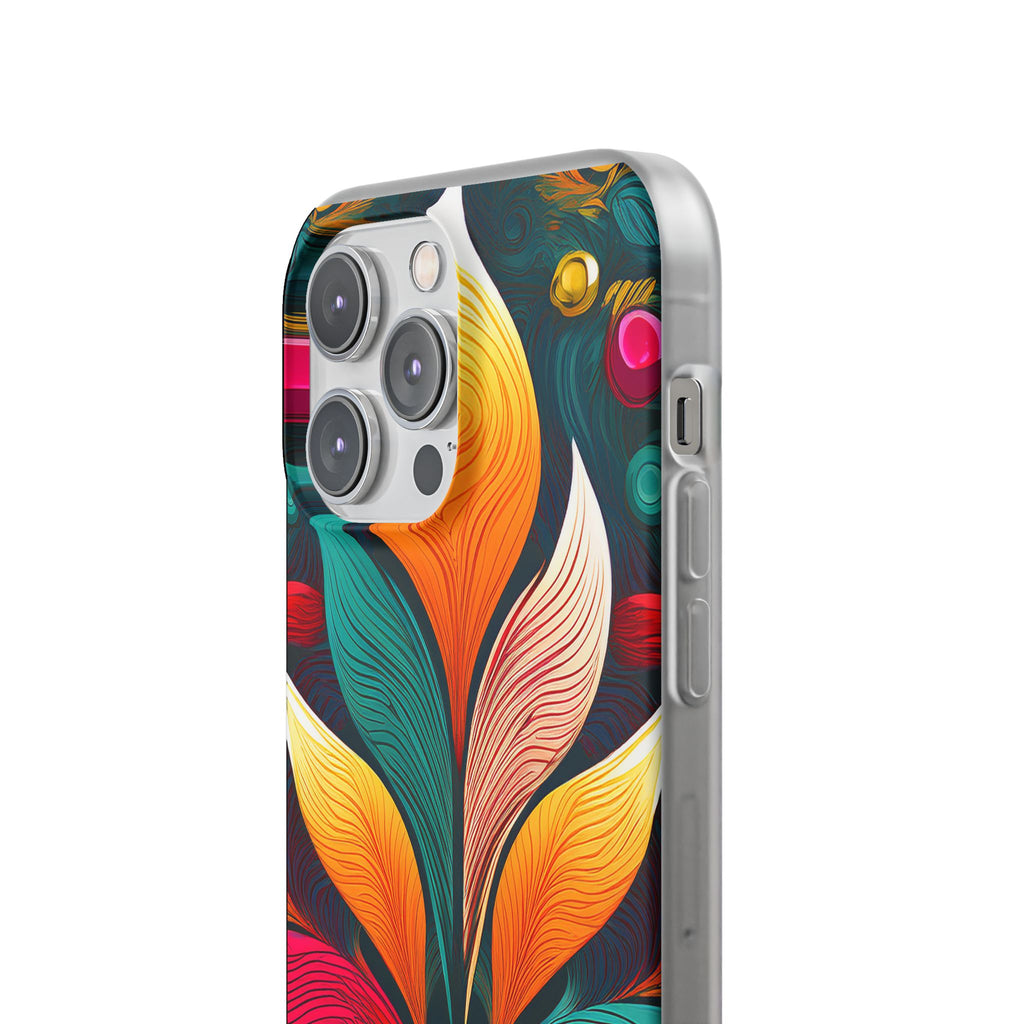 Floral Swirl Phone Case — Vibrant Boho Leaf Art Protective Cover