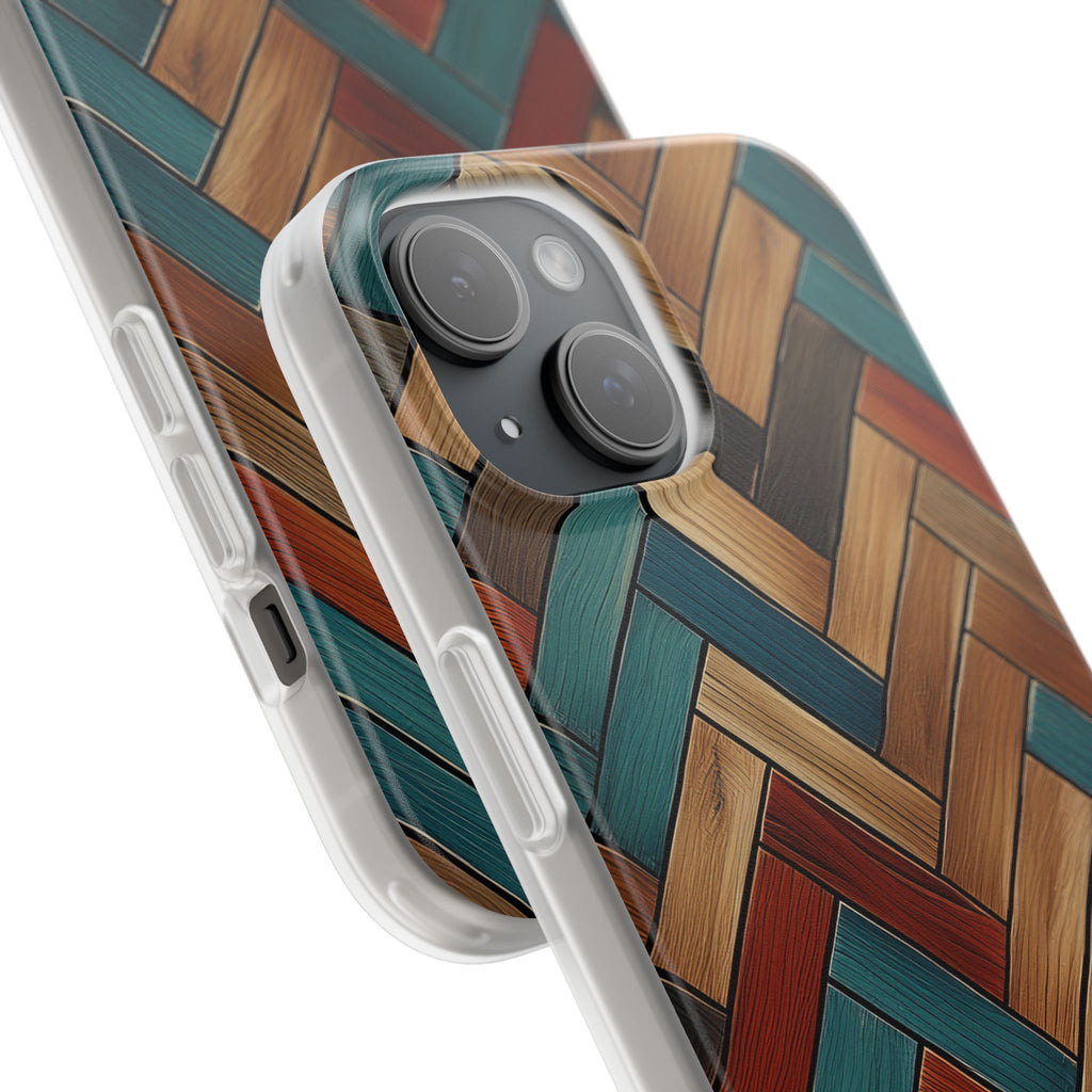 Herringbone Wood Pattern Flexi Phone Case
