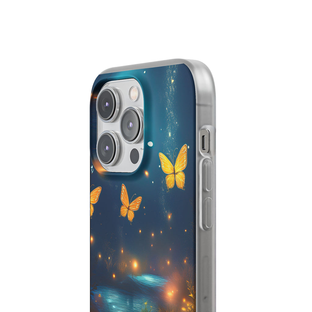 Butterfly Night Sky Phone Case – Glowing Firefly Fantasy for iPhone