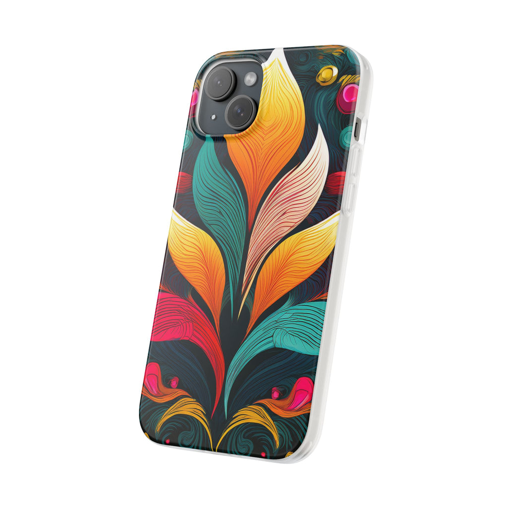 Floral Swirl Phone Case — Vibrant Boho Leaf Art Protective Cover
