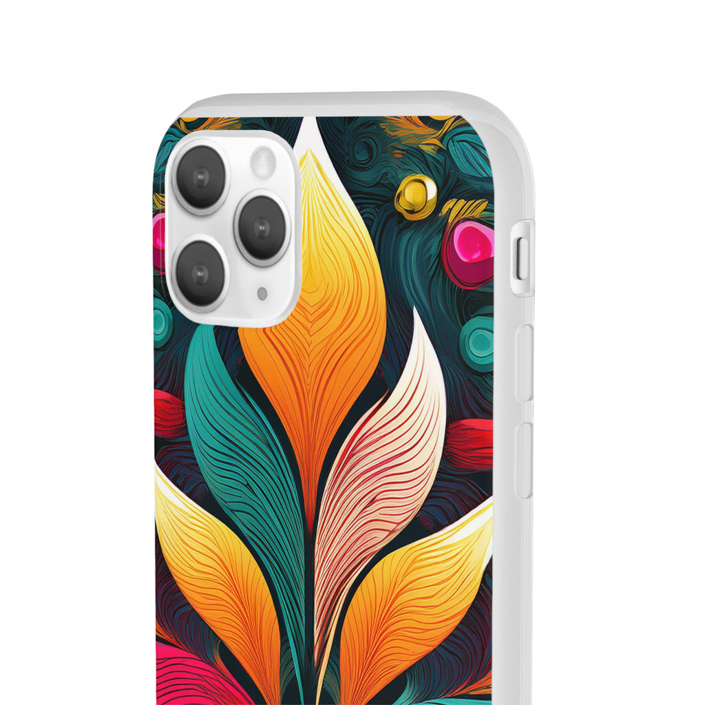Floral Swirl Phone Case — Vibrant Boho Leaf Art Protective Cover