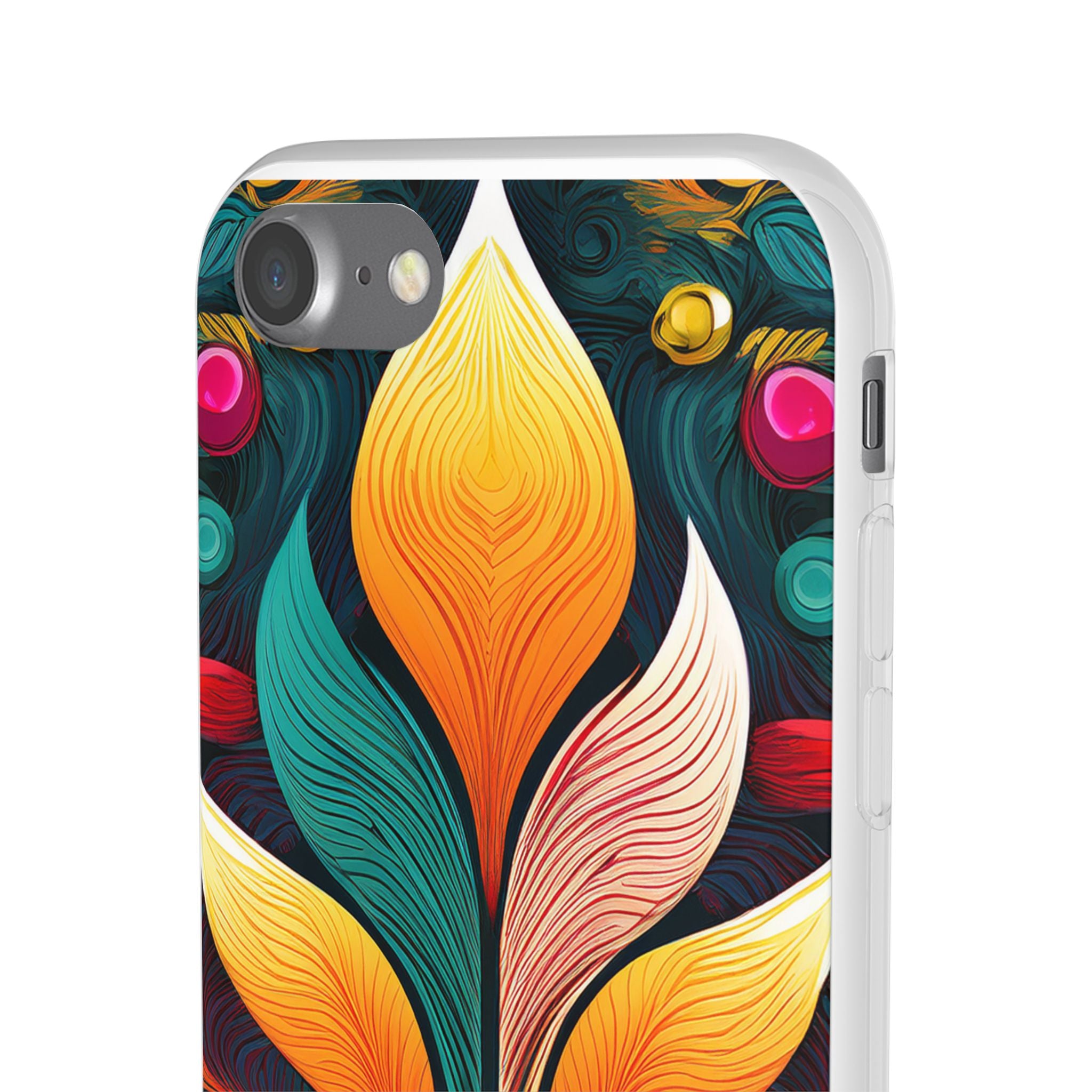 Floral Swirl Phone Case — Vibrant Boho Leaf Art Protective Cover