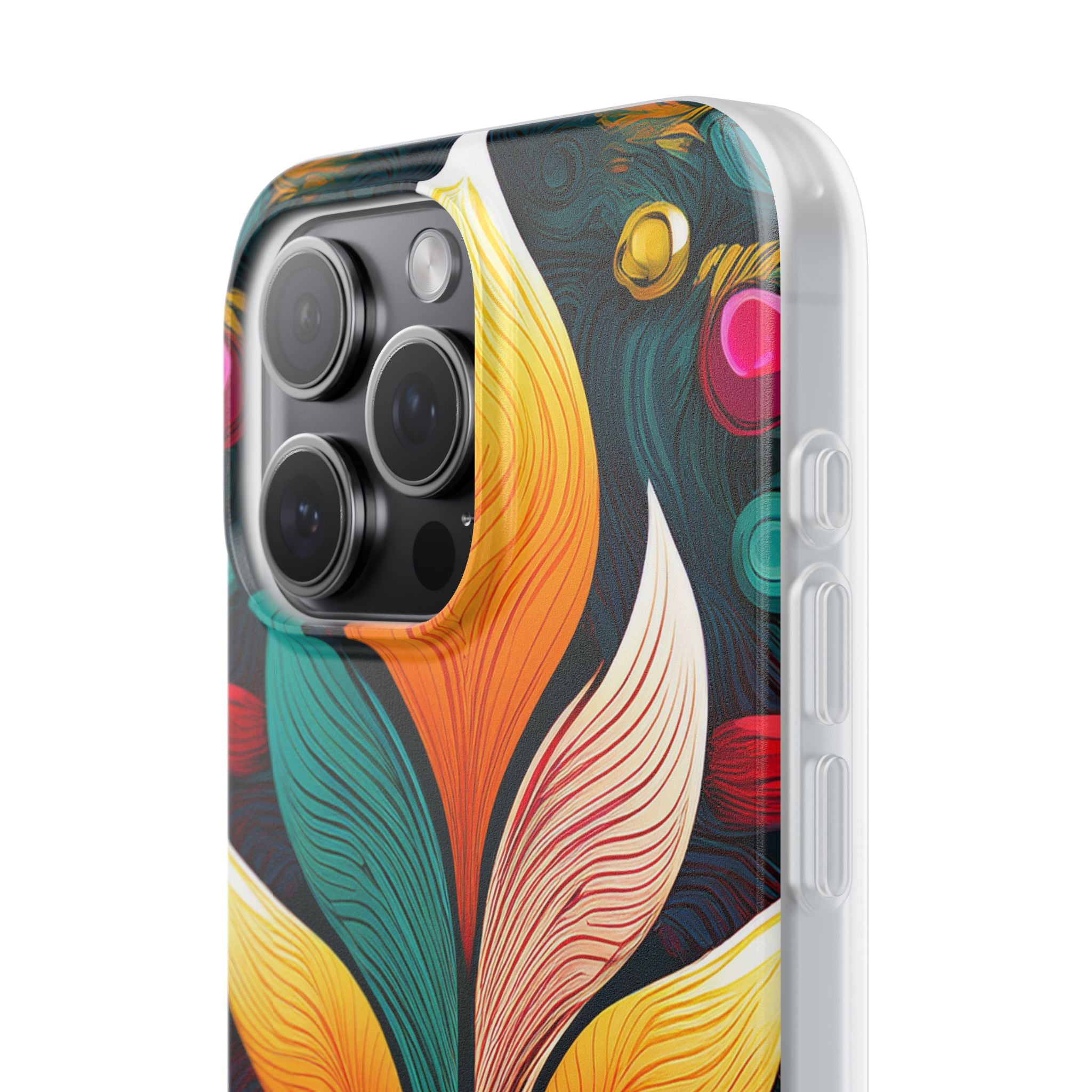 Floral Swirl Phone Case — Vibrant Boho Leaf Art Protective Cover