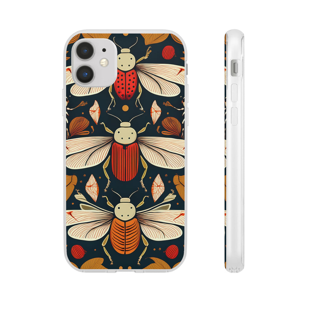 Bug Pattern Phone Case — Vintage Floral Firefly Design