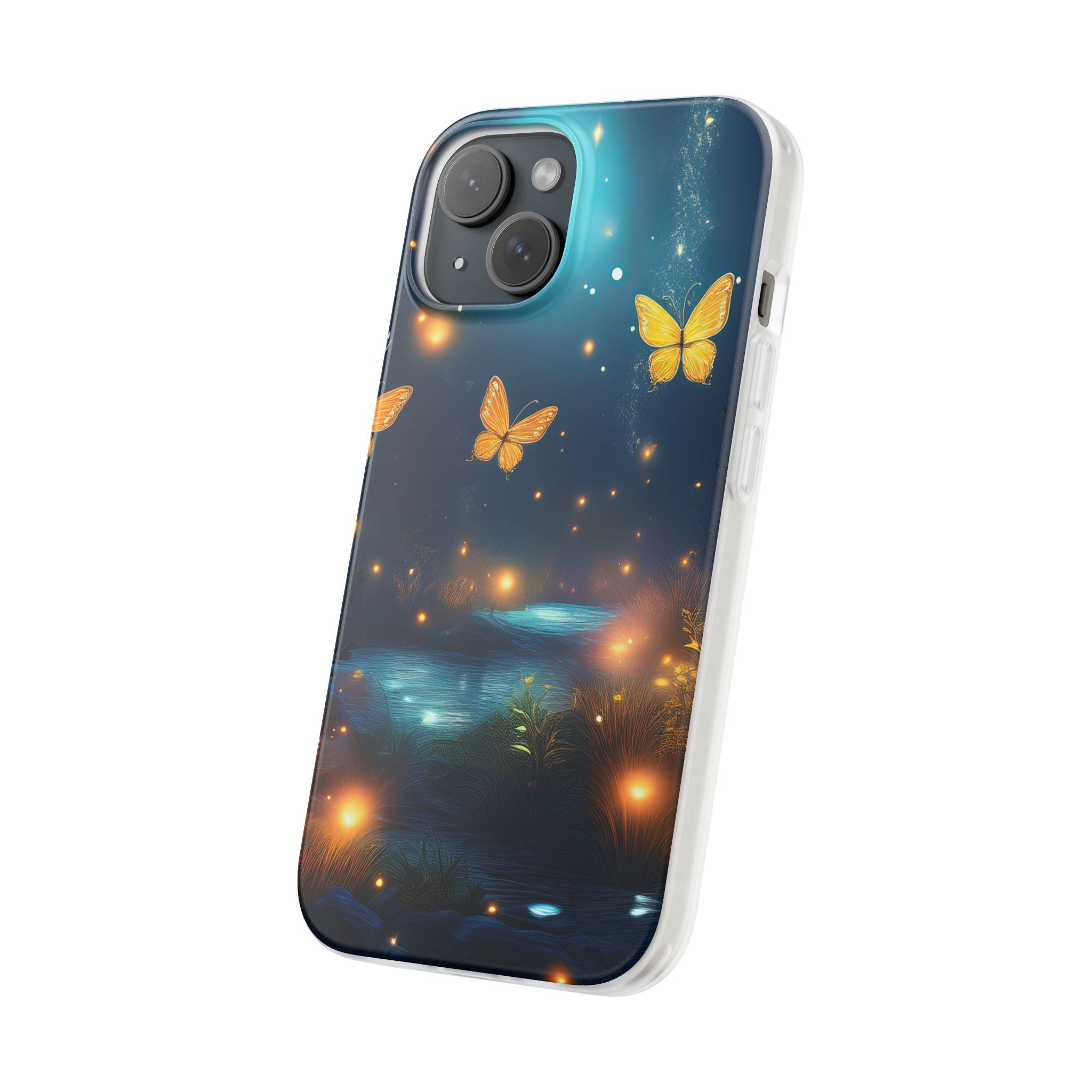 Butterfly Night Sky Phone Case – Glowing Firefly Fantasy for iPhone