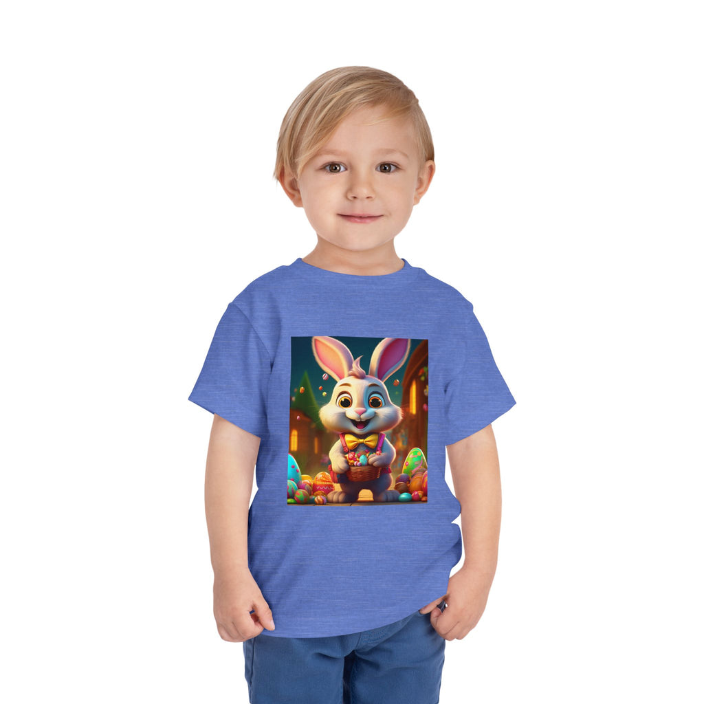 Easter Bunny Toddler Tee — Cute Bunny with Eggs Graphic Shirt
