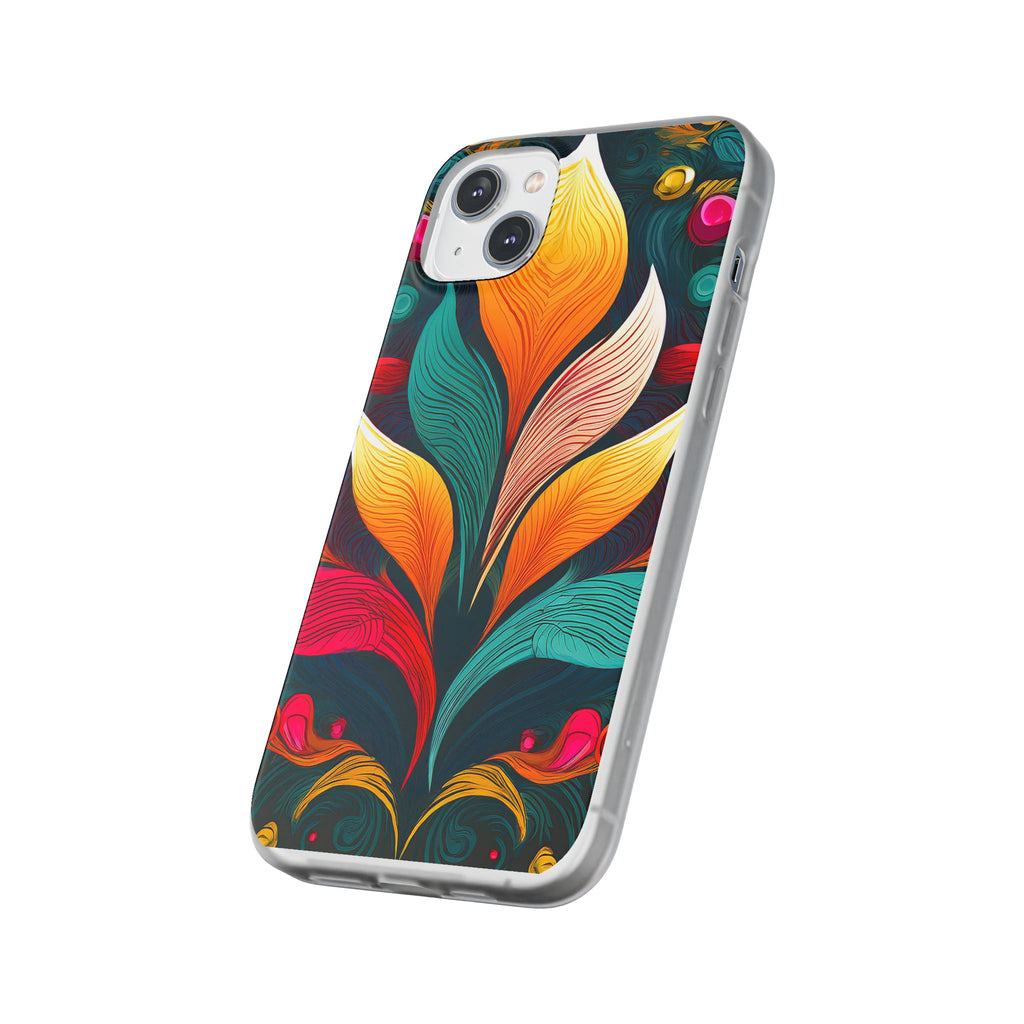 Floral Swirl Phone Case — Vibrant Boho Leaf Art Protective Cover